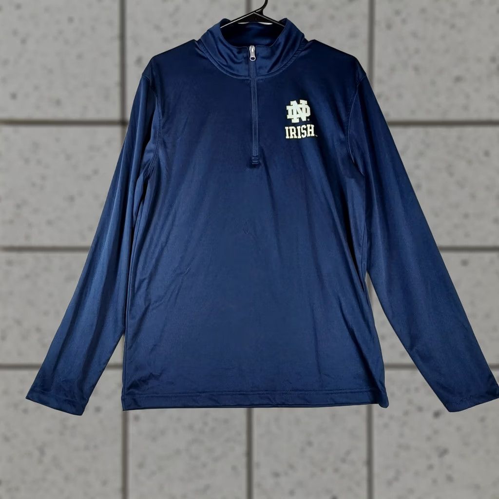 Vintage Notre Dame Irish Fanatics 1/4 Zip Pullover Sweatshirt M Navy Blue Men Regular/Medium Sweatshirt Size US M / EU 48-50 / 2 - 1 Thumbnail