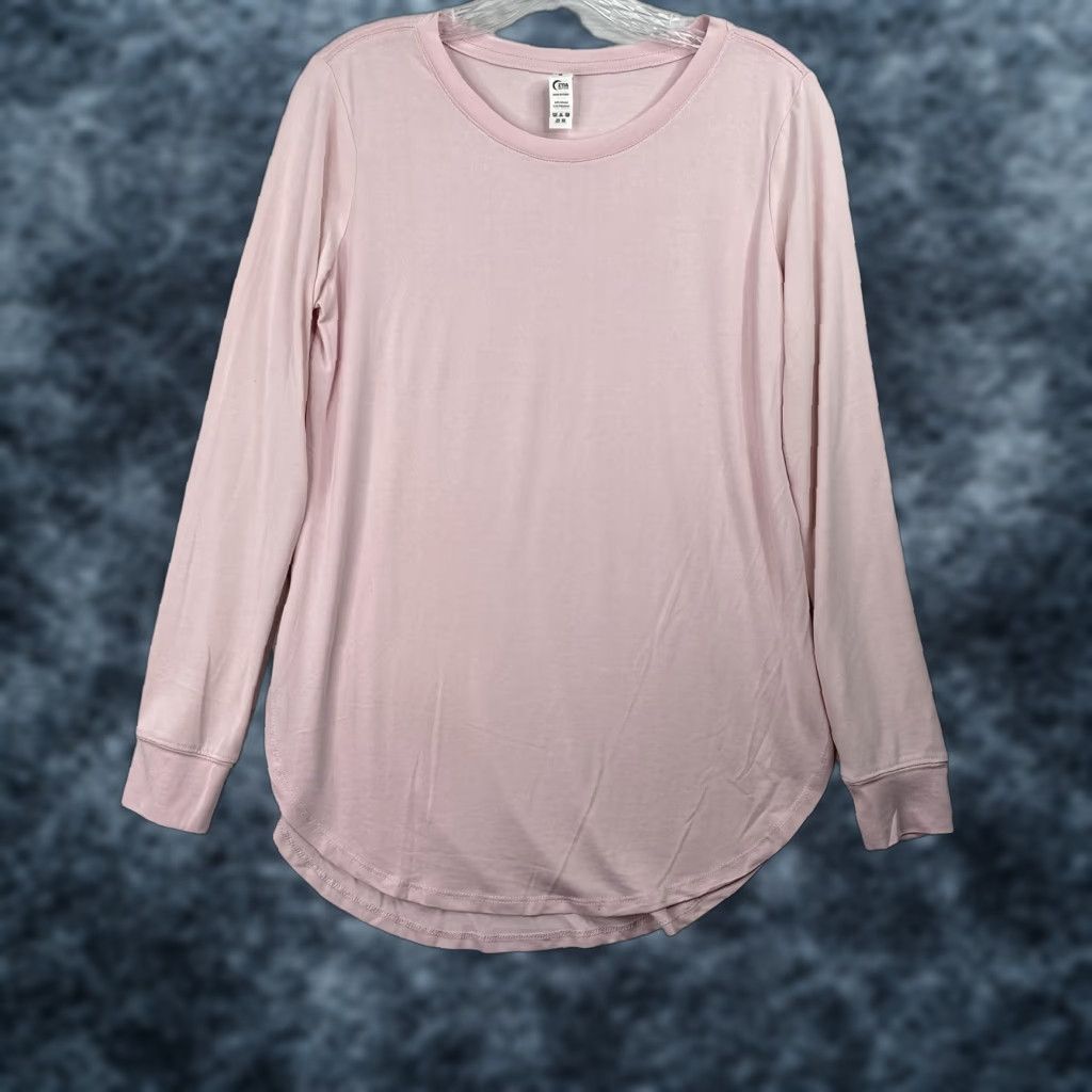 Pinko Zyia Active Womens Top M Pink Long Sleeve Pullover T-Shirt Stretch Lightweight Modal Polyester Knit Casual Shirt Ladies Size M / US 6-8 / IT 42-44 - 1 Thumbnail