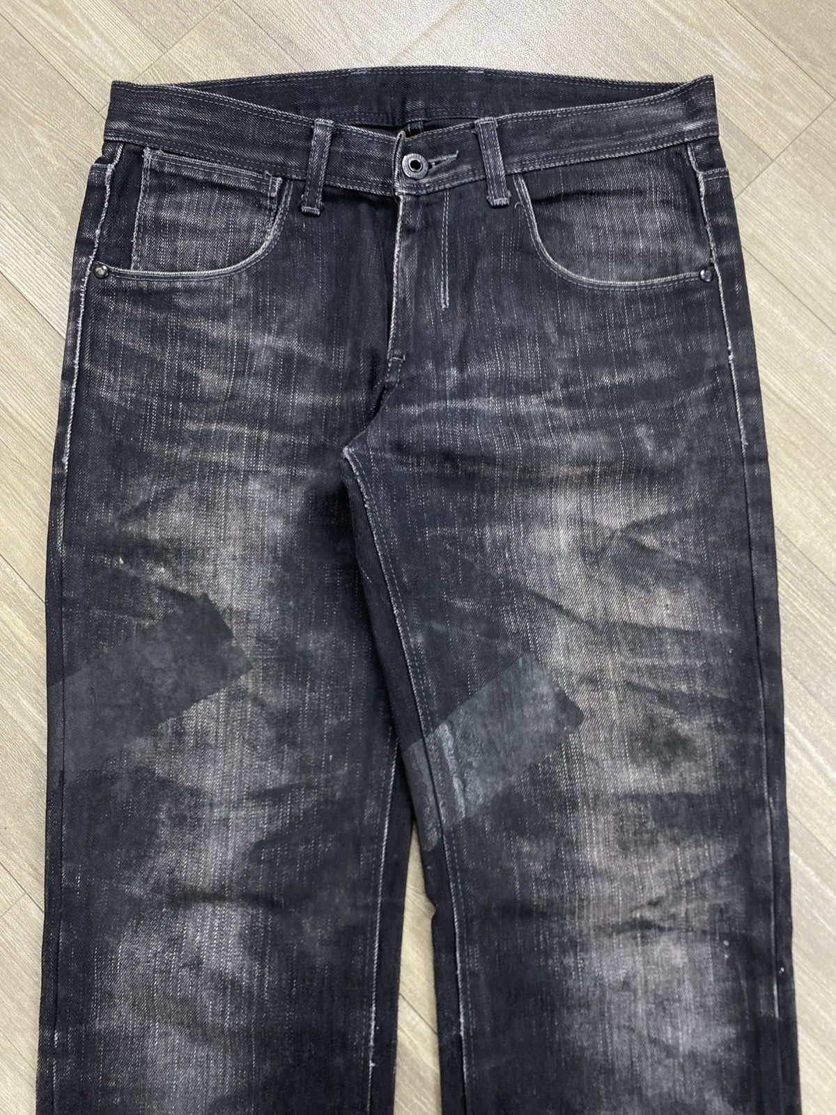 Neil Barrett 2000s Neil Barrett Distressed Faded Black Washed Jeans Size US 33 - 2 Thumbnail