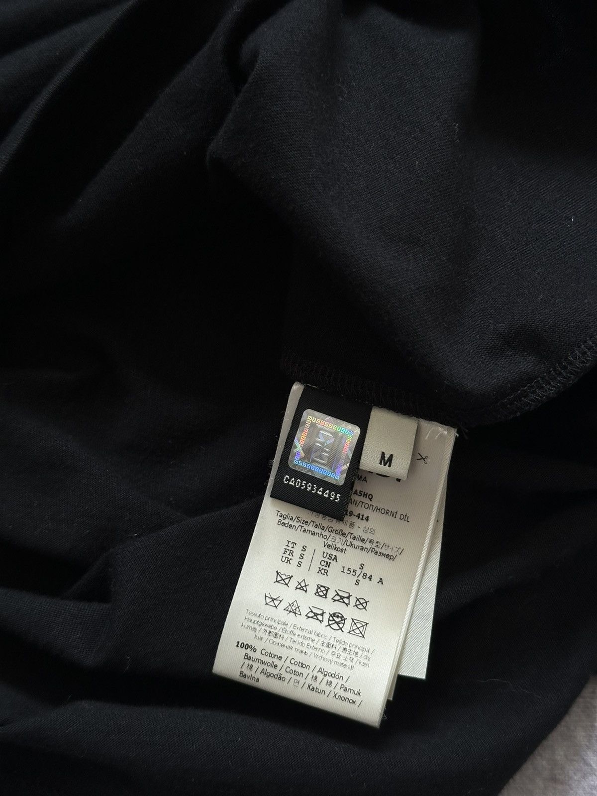 Fendi Fendi Fur Logo Black Mens T-Shirt Tee Size M Size US M / EU 48-50 / 2 - 11 Thumbnail