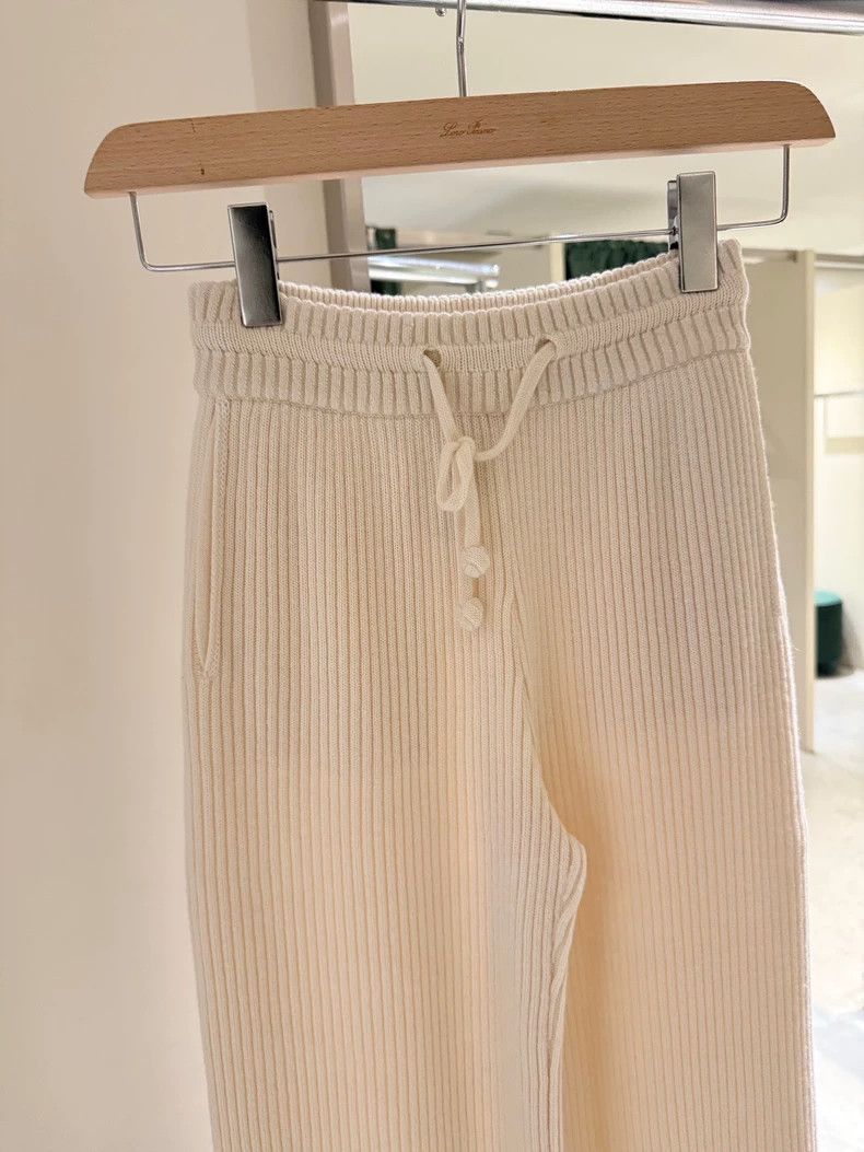 Loro Piana LORO PIANA sizeM Women's white knitted cashmere pants 55% s Size 27" / US 4 / IT 40 - 2 Thumbnail