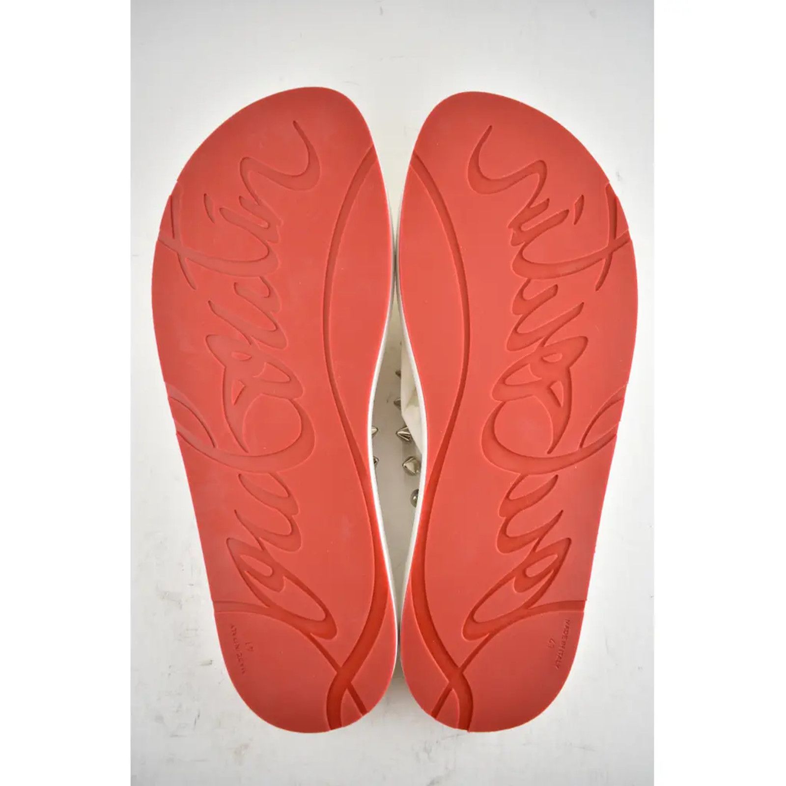 Christian Louboutin Christian Louboutin Loubi Flip Spikes Donna Flat White Thong Size US 11 / IT 41 - 12 Thumbnail