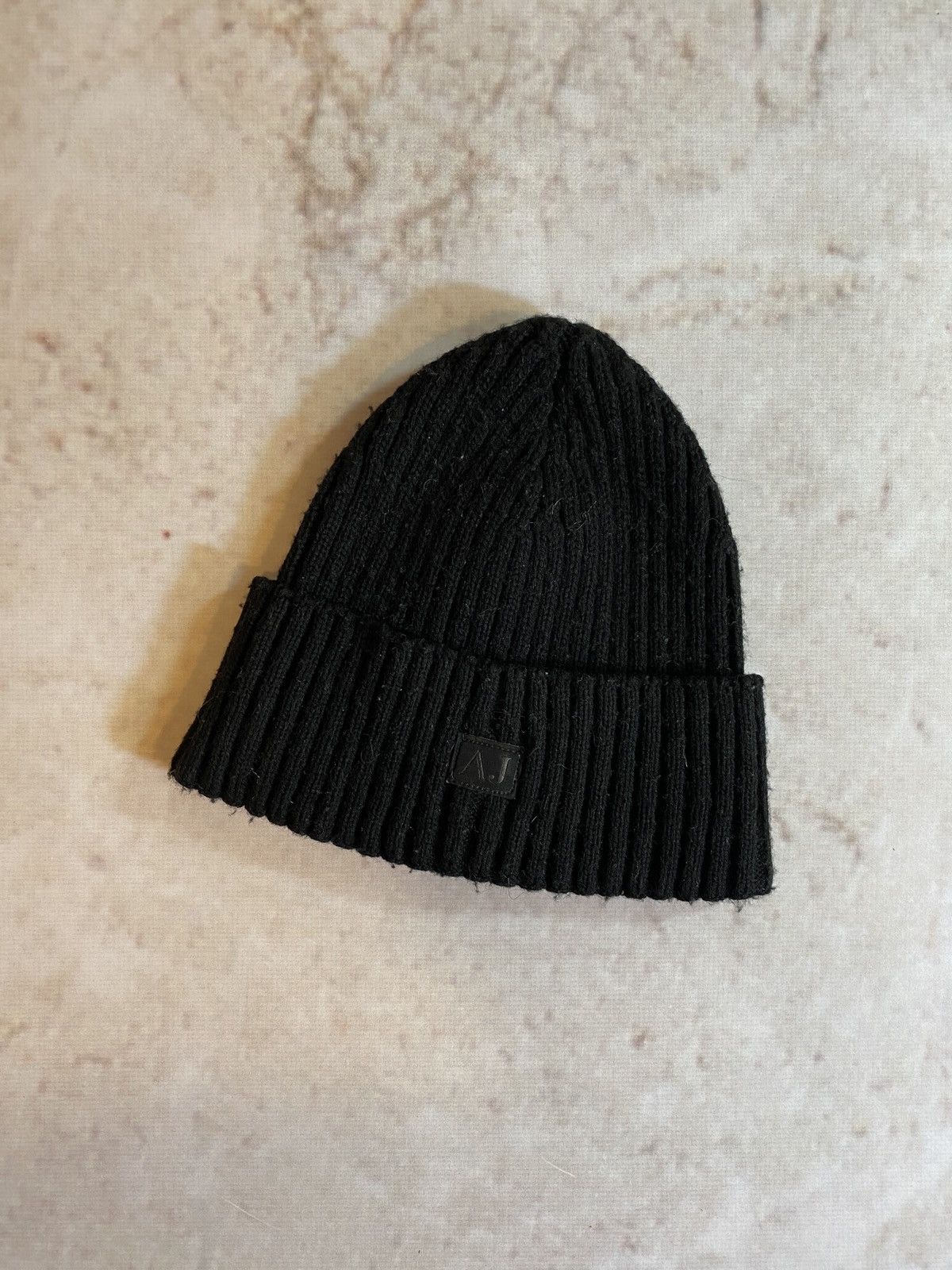 Armani × Vintage Armani Jeans Vintage Knit Beanie Hat Size ONE SIZE - 2 Thumbnail