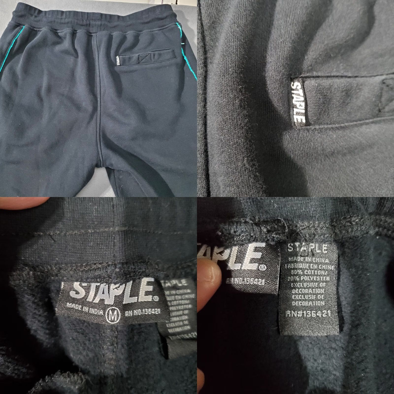 Vintage Staple Pigeon Joggers Sweatpants Mens Medium Black Embroidered Casual Activewear Pants Size US 31 - 9 Thumbnail