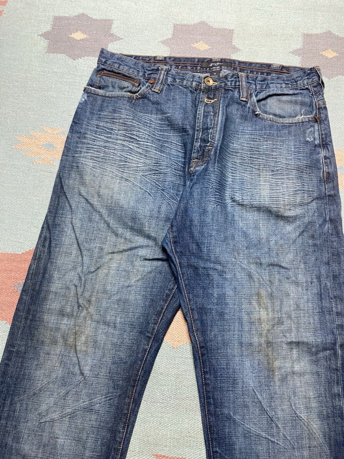 Sean John × Vintage VTG y2k baggy jeans Sean John faded wide pipes skater 38x34 Size US 38 / EU 54 - 7 Thumbnail
