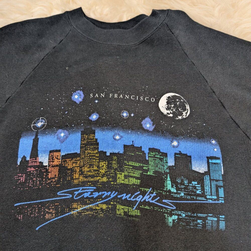 Jerzees Jerzees Men's Black San Francisco Starry Nights Graphics Sw Size US XL / EU 56 / 4 - 2 Thumbnail