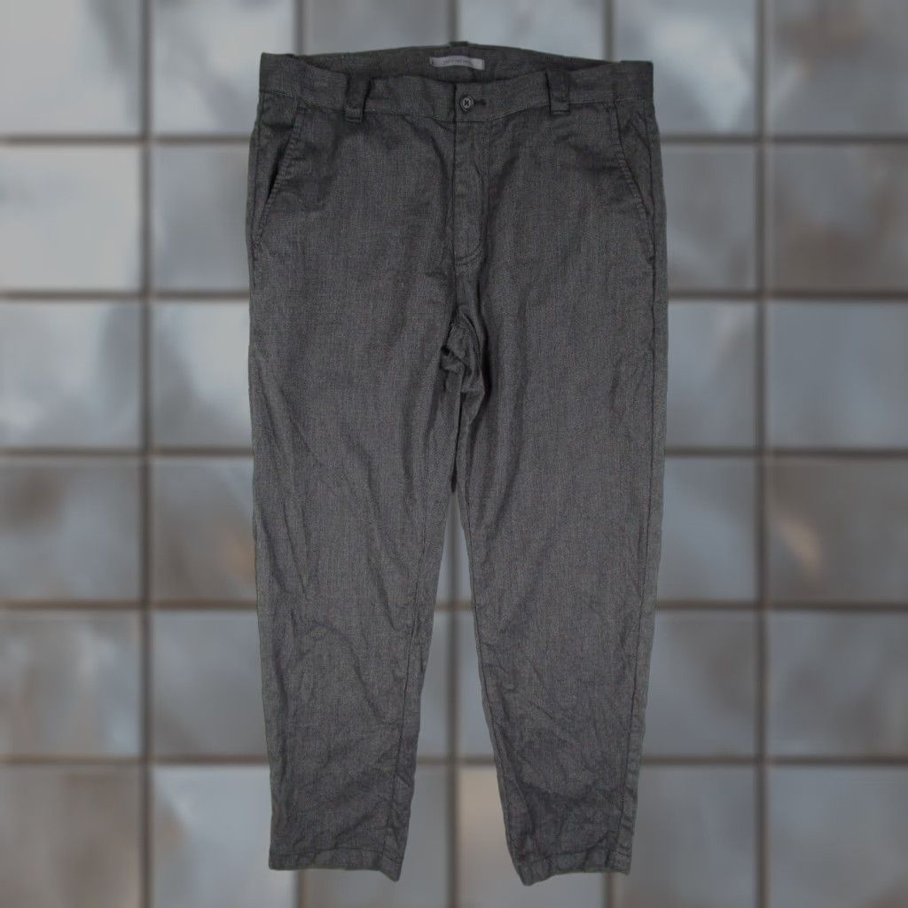 John Varvatos John Varvatos Pants Mens 50 Gray Wool Cotton Dress Trouser Slim Fit Casual Size US 34 / EU 50 - 1 Thumbnail