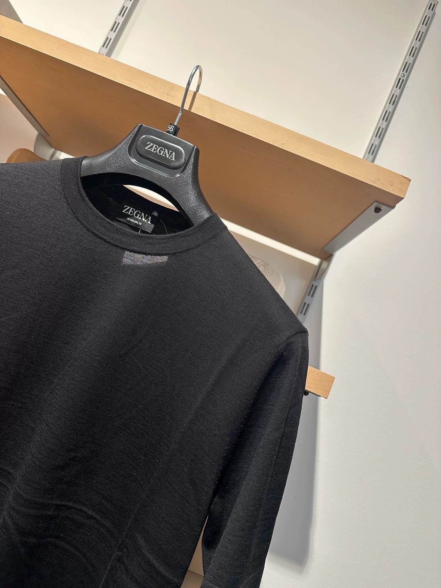 Ermenegildo Zegna Zegna Black Wool Short-Sleeve T-Shirt Size US L / EU 52-54 / 3 - 2 Thumbnail