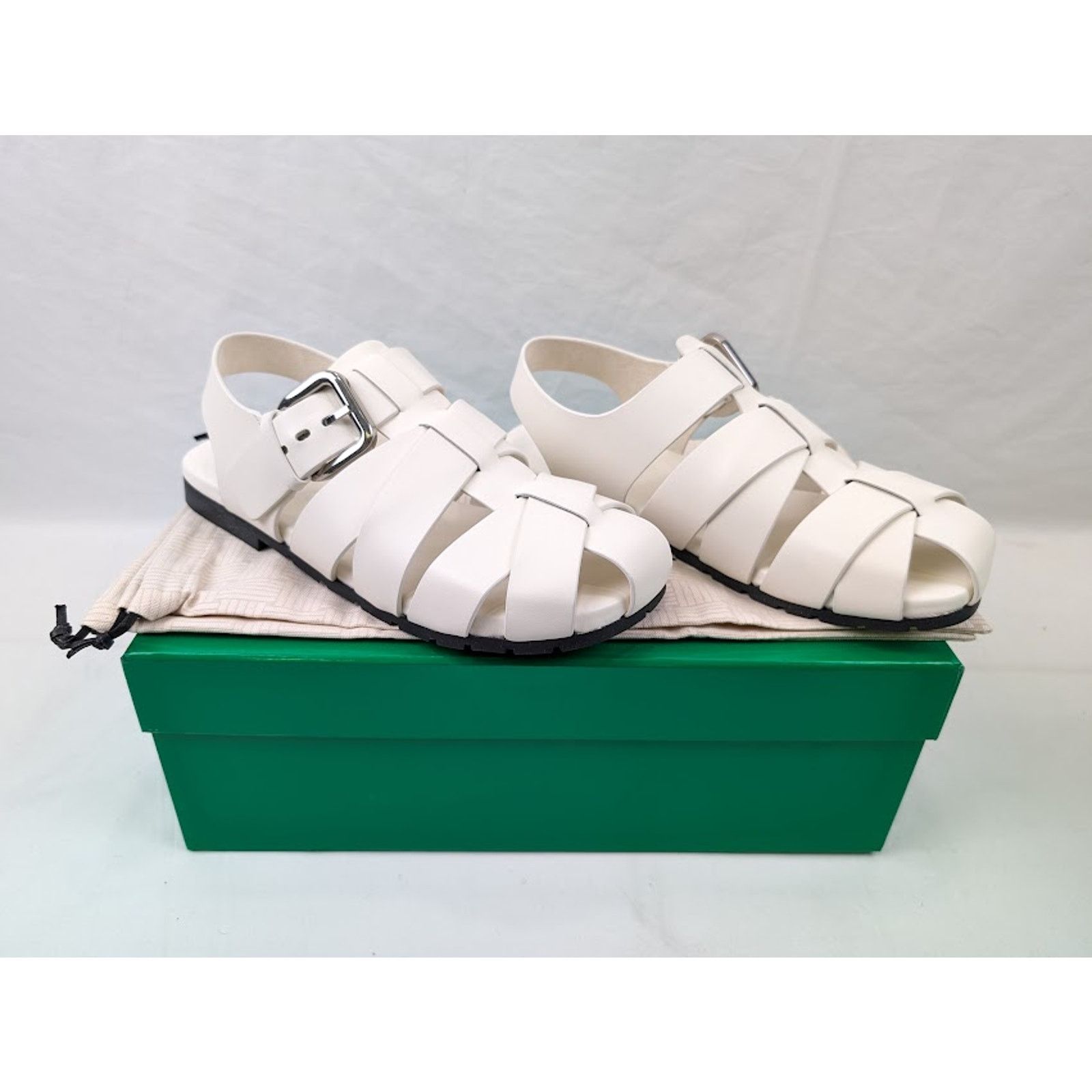 Bottega Veneta o1rshd1 Q: 2 / Calfskin Rubber Sole City Sandal in White Size US 11 / EU 44 - 21 Thumbnail