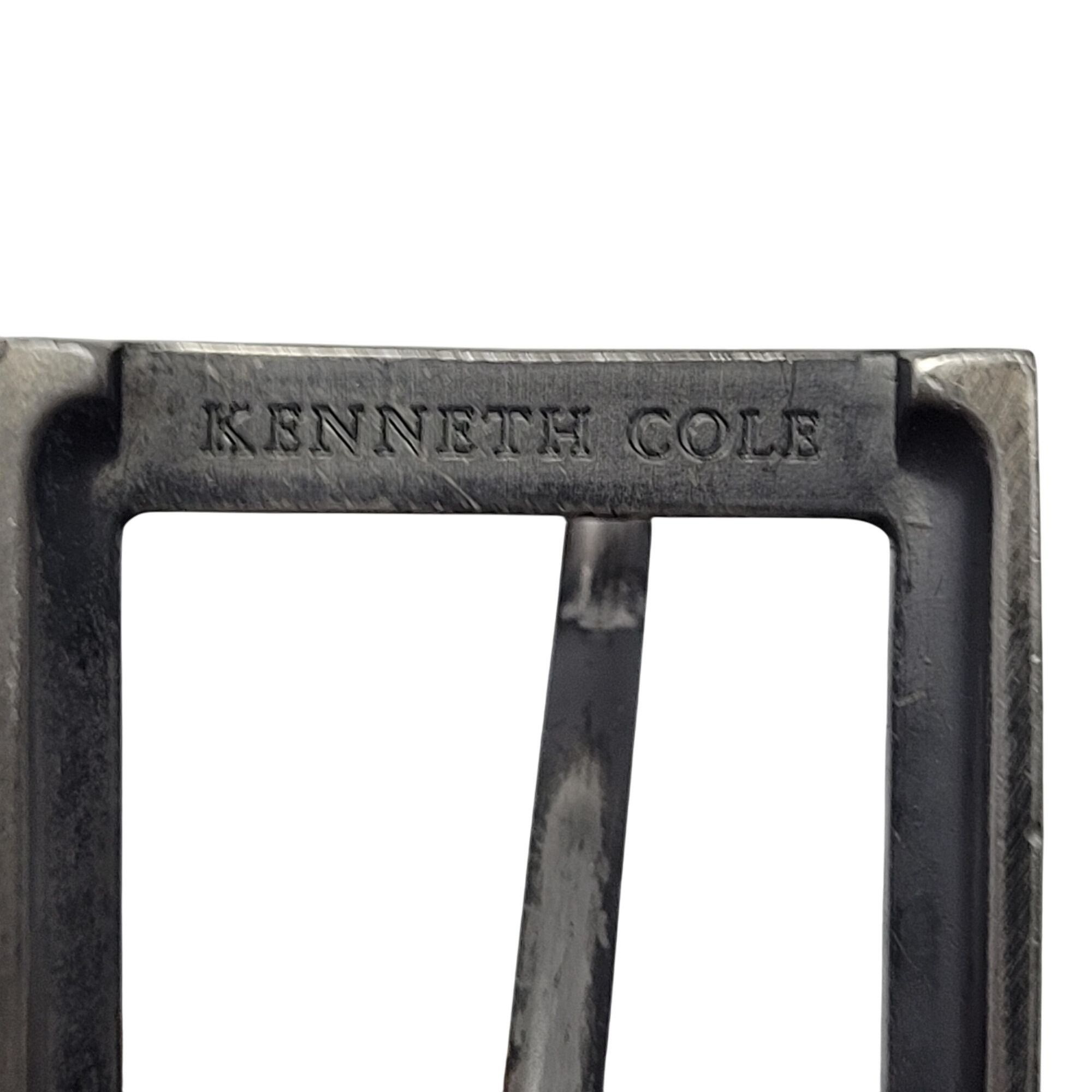 Kenneth Cole Vtg Kenneth Cole Mens Chocolate Pebble Leather Silver Studde Size 38 - 2 Thumbnail