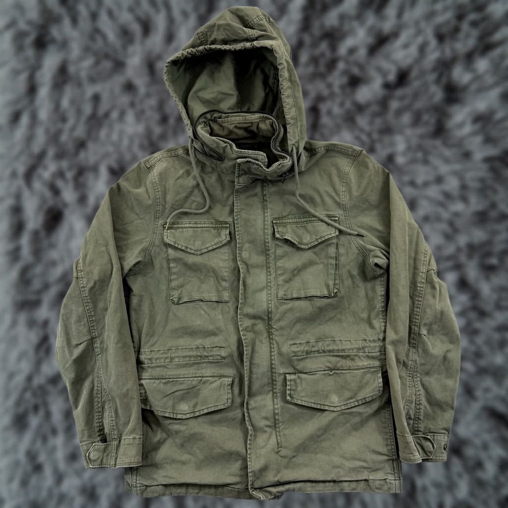 Old Navy VINTAGE Old Navy Jacket Womens Medium Green Zip Snap Hooded Utility Military Y2K Size M / US 6-8 / IT 42-44 - 1 Thumbnail