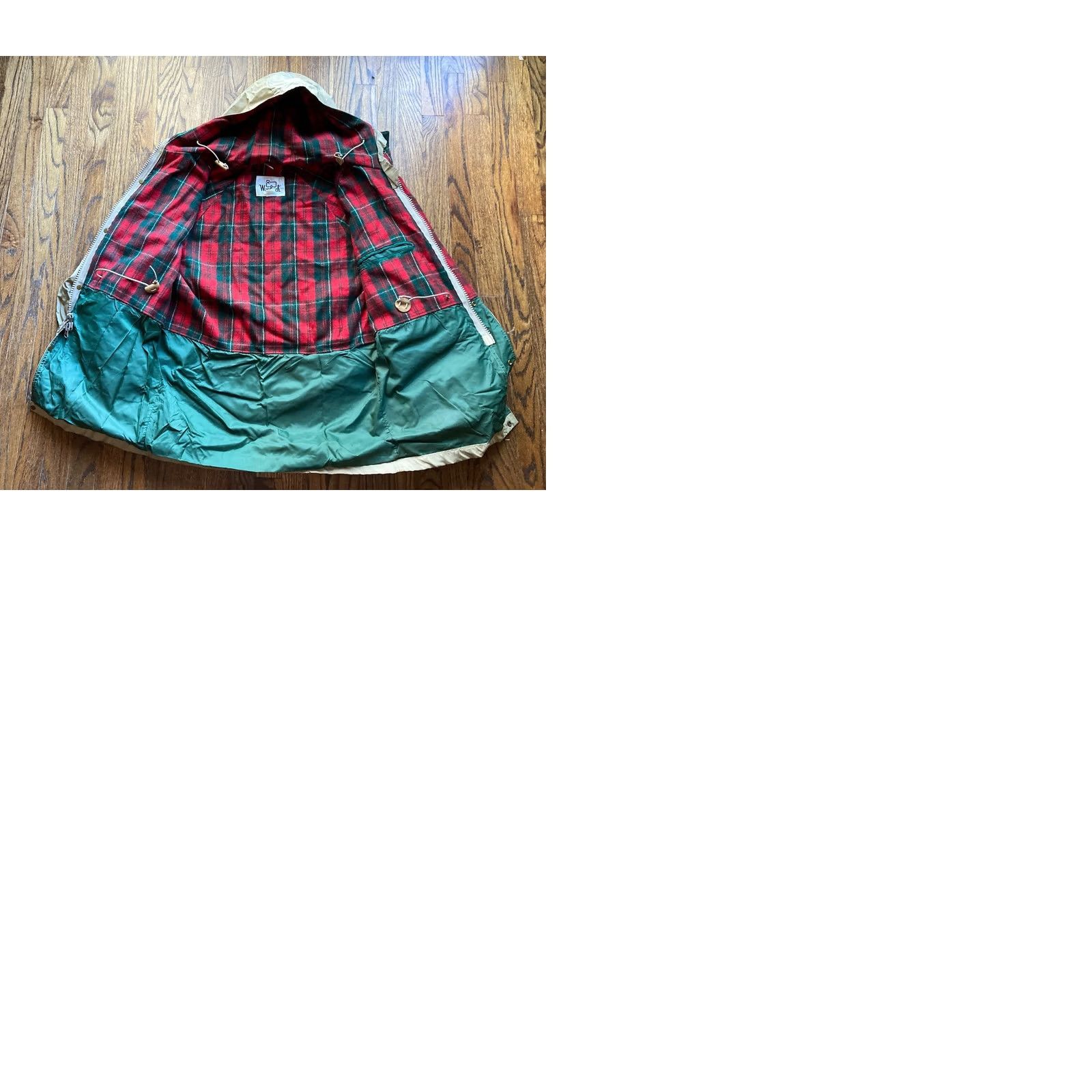Vintage VINTAGE Woolrich Rain Parka Hooded Plaid Wool Blanket Lined Beige Mens Large Size US L / EU 52-54 / 3 - 9 Thumbnail