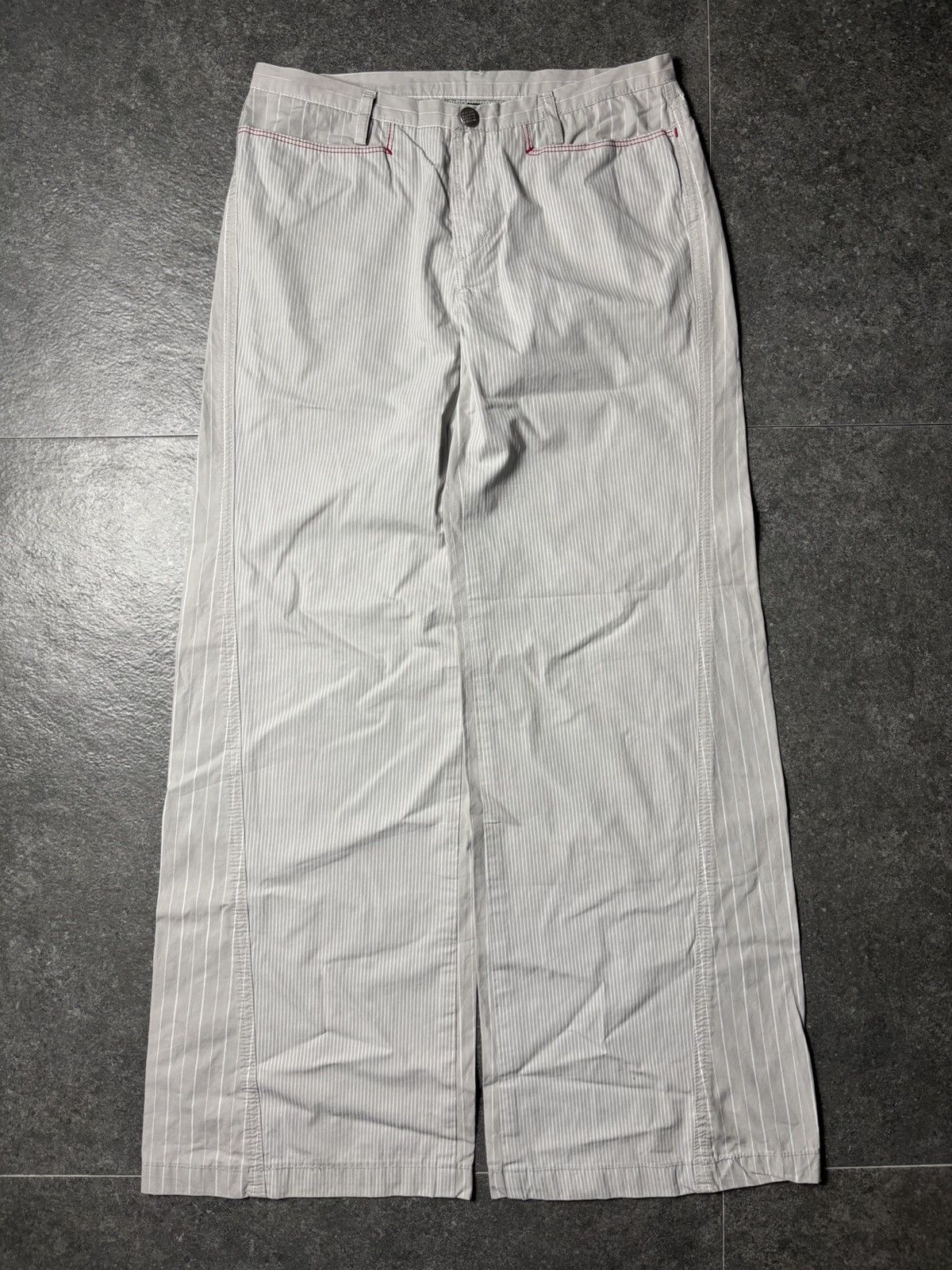 Marithe + Francois Girbaud 2000s Marithe Francois Girbaud Striped Wide Pans Size US 27 - 2 Thumbnail