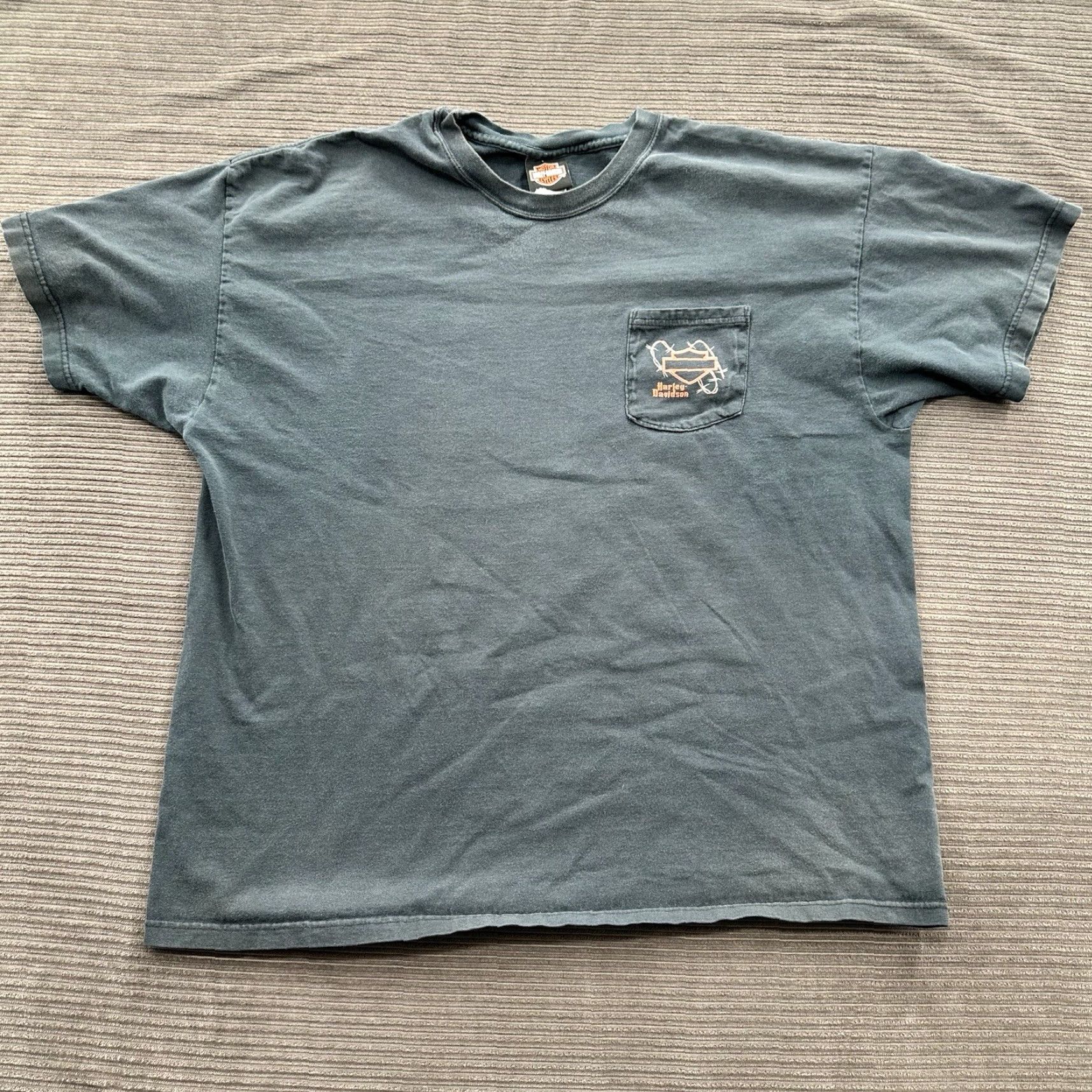 Harley Davidson Harley-Davidson T Shirt Men 2XL Black Cotton Logo Crew Neck Motorcycle Shirt Short Sleeve Tee Size US XXL / EU 58 / 5 - 2 Thumbnail