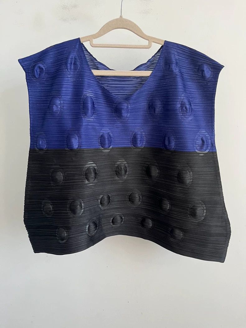 Issey Miyake Issey Miyake size:5 Blue and black color-matched stress-re Size S / US 4 / IT 40 - 1 Thumbnail