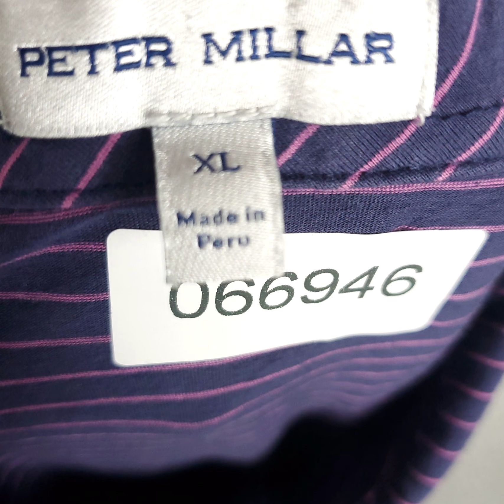 Peter Millar Peter Millar Polo Shirt Mens XL Purple Pink Striped Cotton Golf Short Sleeve Shirt Size US XL / EU 56 / 4 - 6 Thumbnail