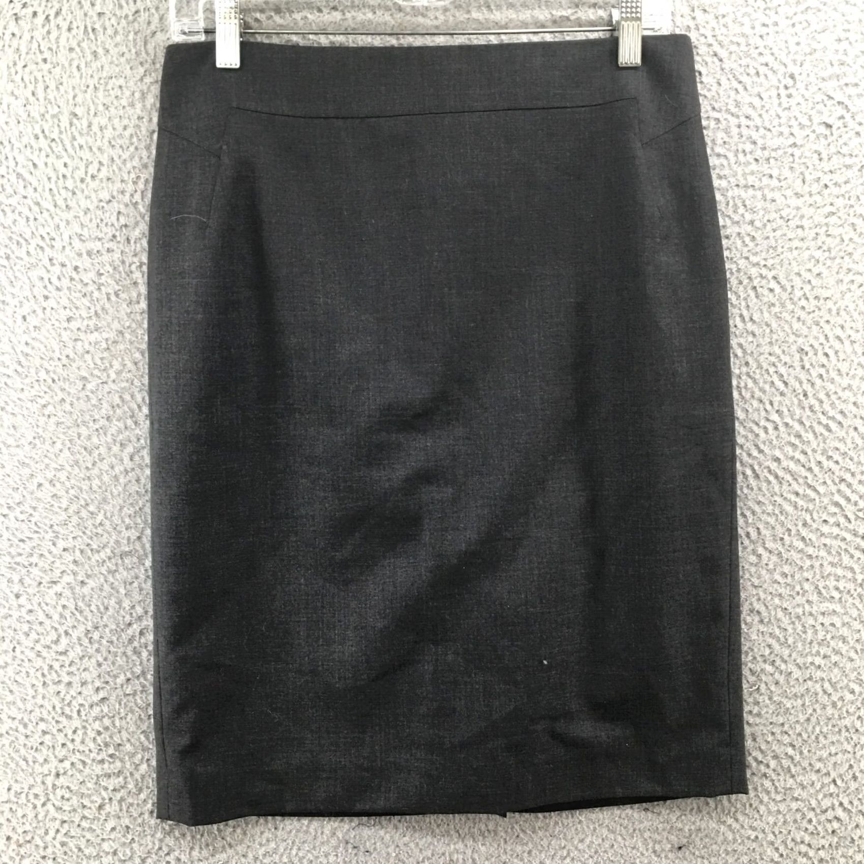 Ann Taylor Ann Taylor Midi Straight Pencil Skirt Womens 6 Solid Gray Zip Back Slit NEW Size 28" / US 6 / IT 42 - 2 Thumbnail