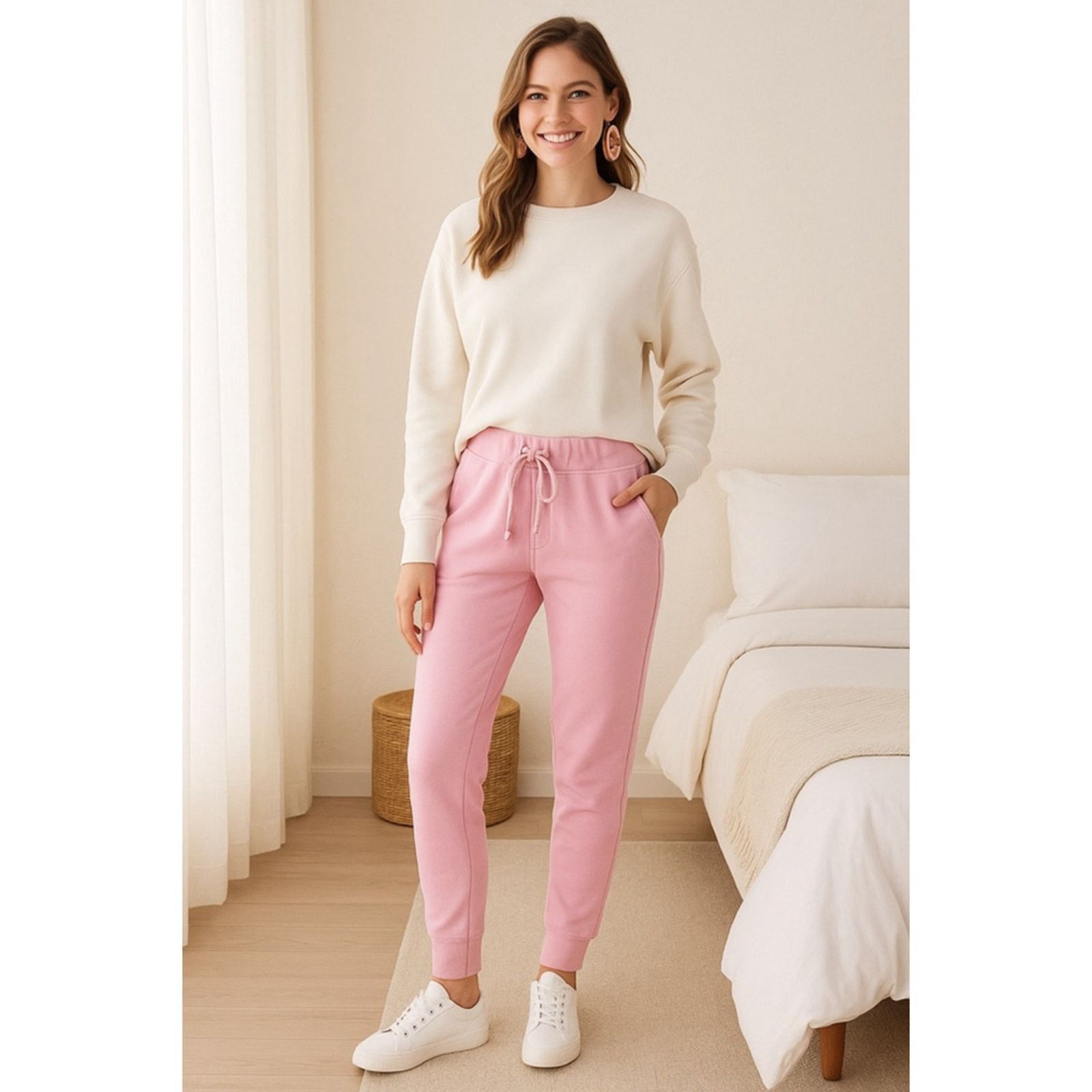 Other Reflex Pink Jogger Sweatpants Lounge Fit Casual Pants Size S Size 26" / US 2 / IT 38 - 1 Thumbnail