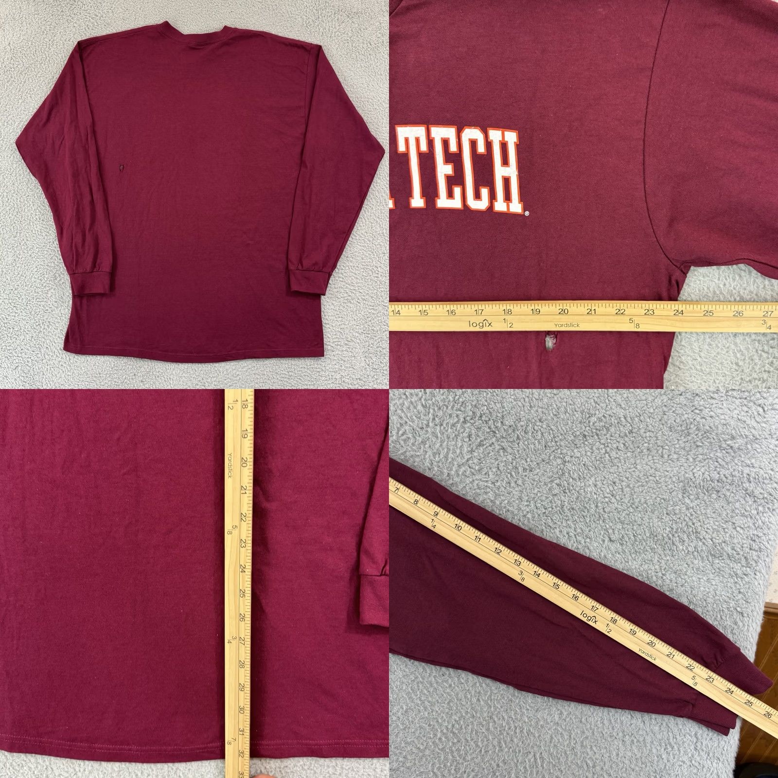 Nike VINTAGE Nike Virginia Tech Hokies Shirt Men XL 90s Long Sleeve Center Swoosh Red NCAA College USA Football Size US XL / EU 56 / 4 - 8 Thumbnail