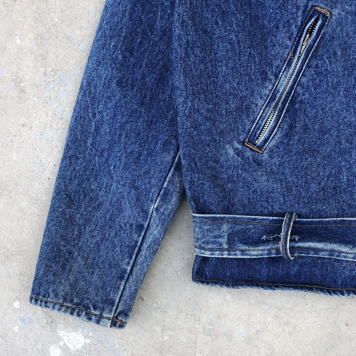 Vintage Vintage Houston Double Collar Riders Motorcycle Denim Jacket Size US M / EU 48-50 / 2 - 11 Thumbnail