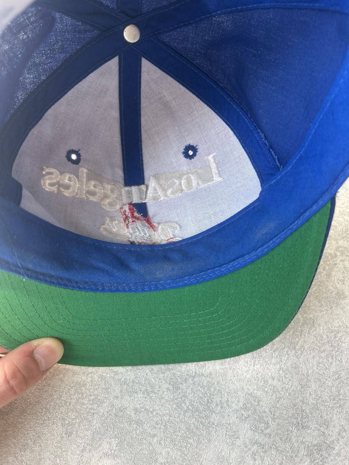 Twins Vintage 90s Los Angeles Dodgers Split Bar SnapBack Hat Rare Size ONE SIZE - 10 Thumbnail