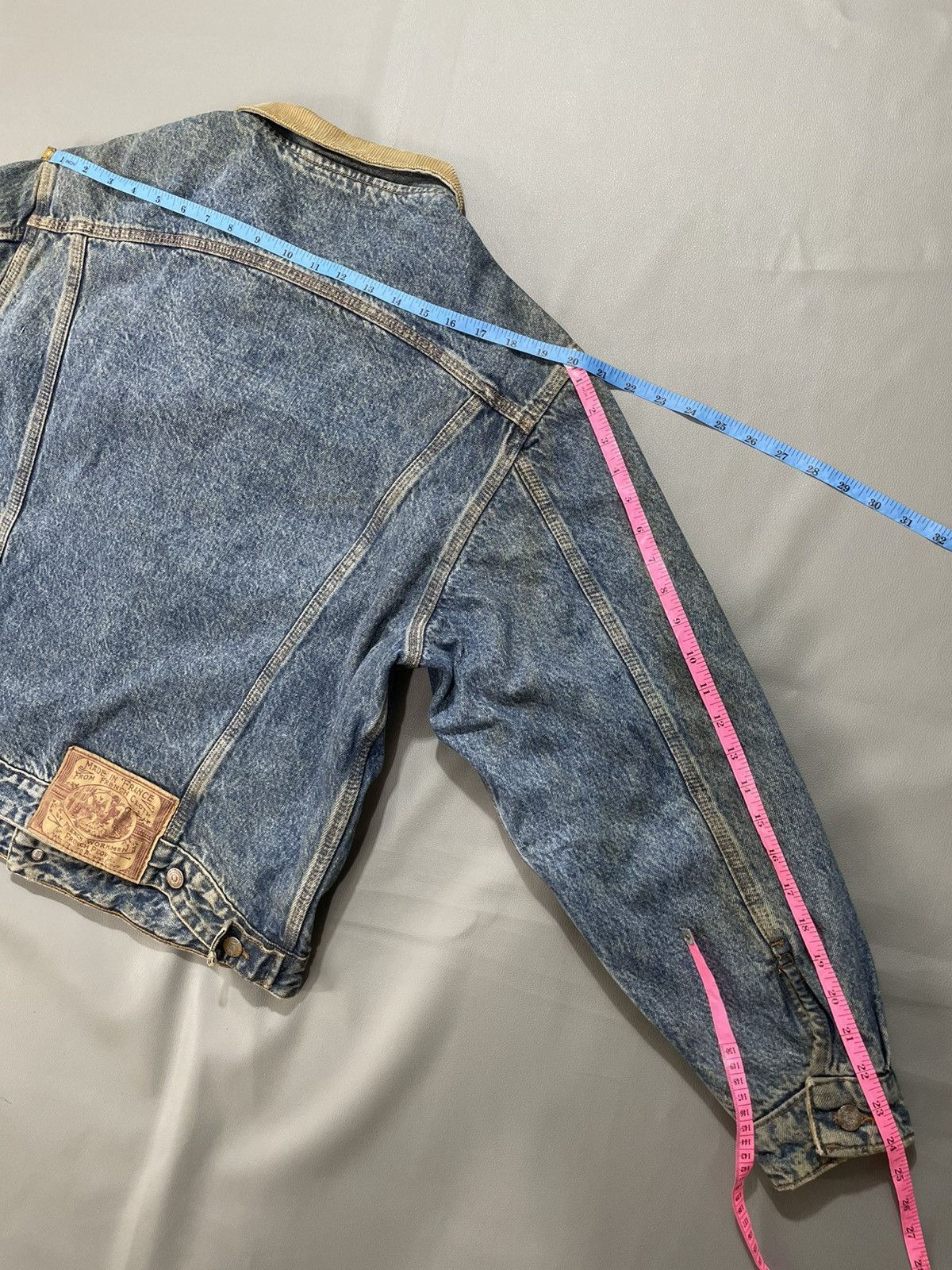 Vintage RARE Atomic City French Work men Denim Jacket Mudwash Size US L / EU 52-54 / 3 - 14 Thumbnail