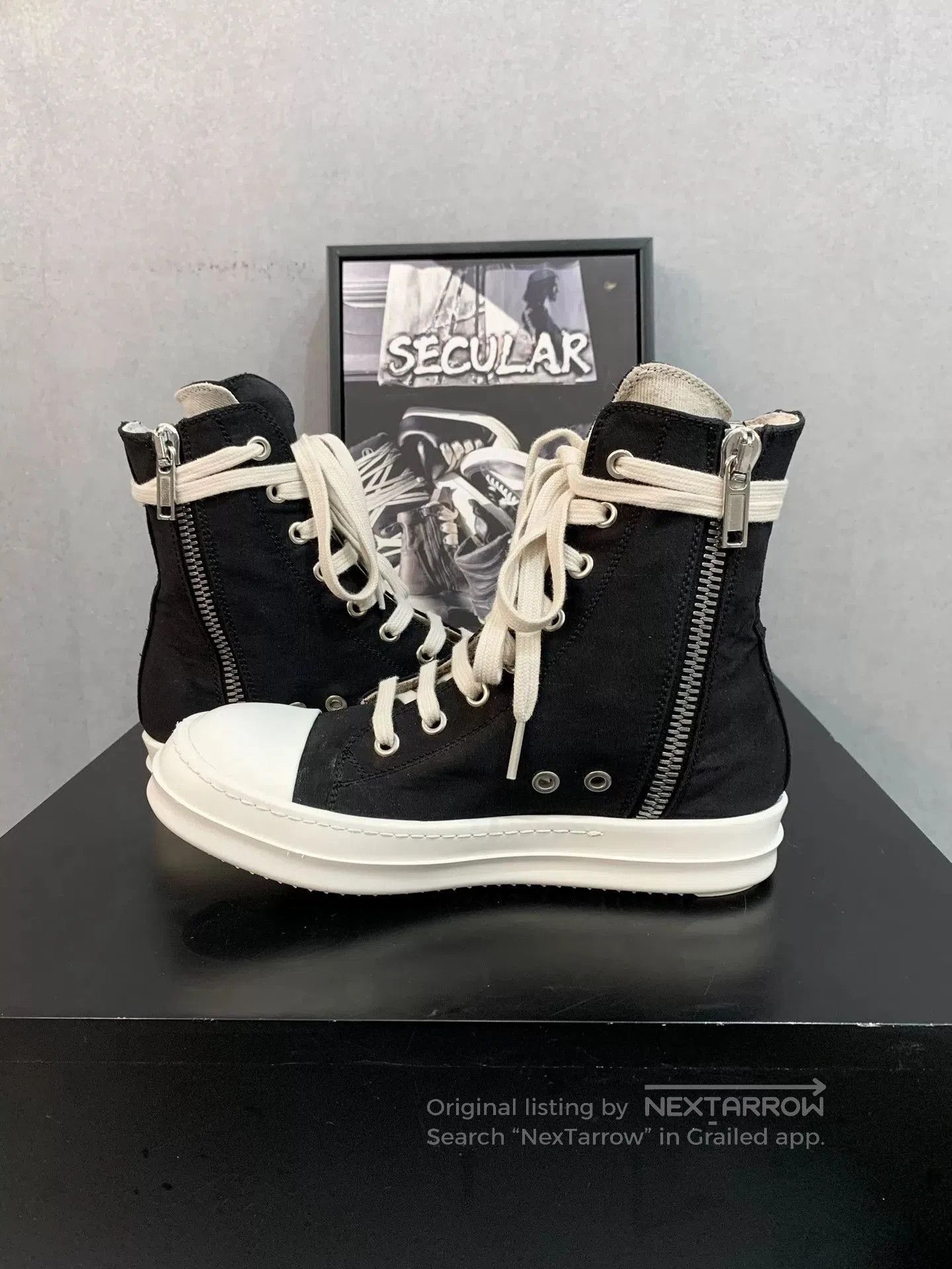 Rick Owens Drkshdw Rick Owens 19FW Satin Canvas High-Top. Size US 5.5 / IT 35.5 - 6 Thumbnail