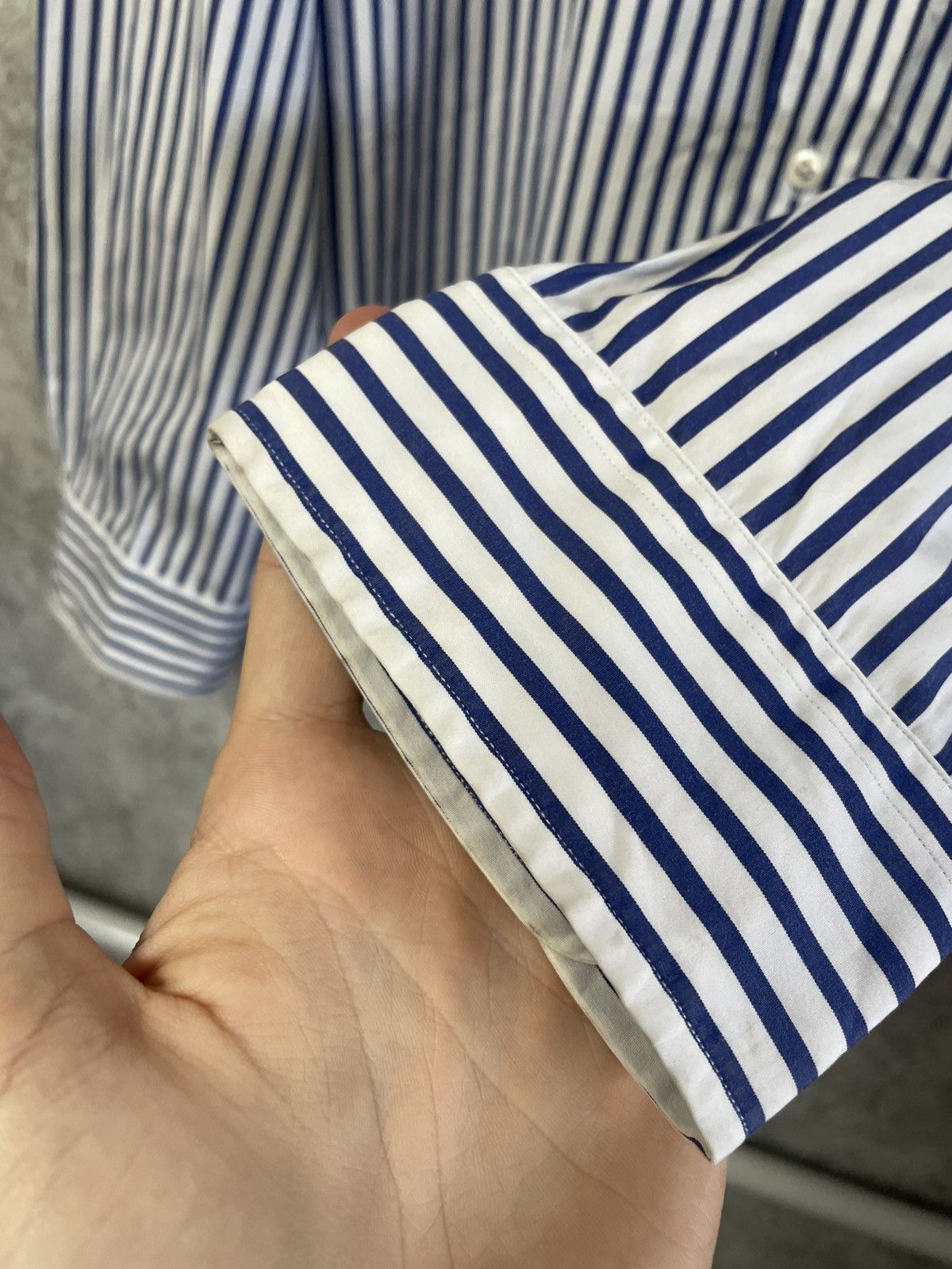 Polo Ralph Lauren Polo Ralph Lauren Striped White/Blue Basic Long Sleeve Shirt Size US XL / EU 56 / 4 - 12 Thumbnail