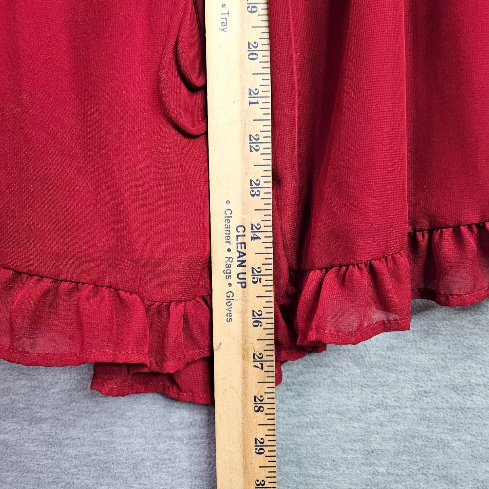 Lulus Lulus Red Ruffle Hem Off the Shoulder Long Sleeve Jumpsuit Women's XL Size XL / US 12-14 / IT 48-50 - 6 Thumbnail