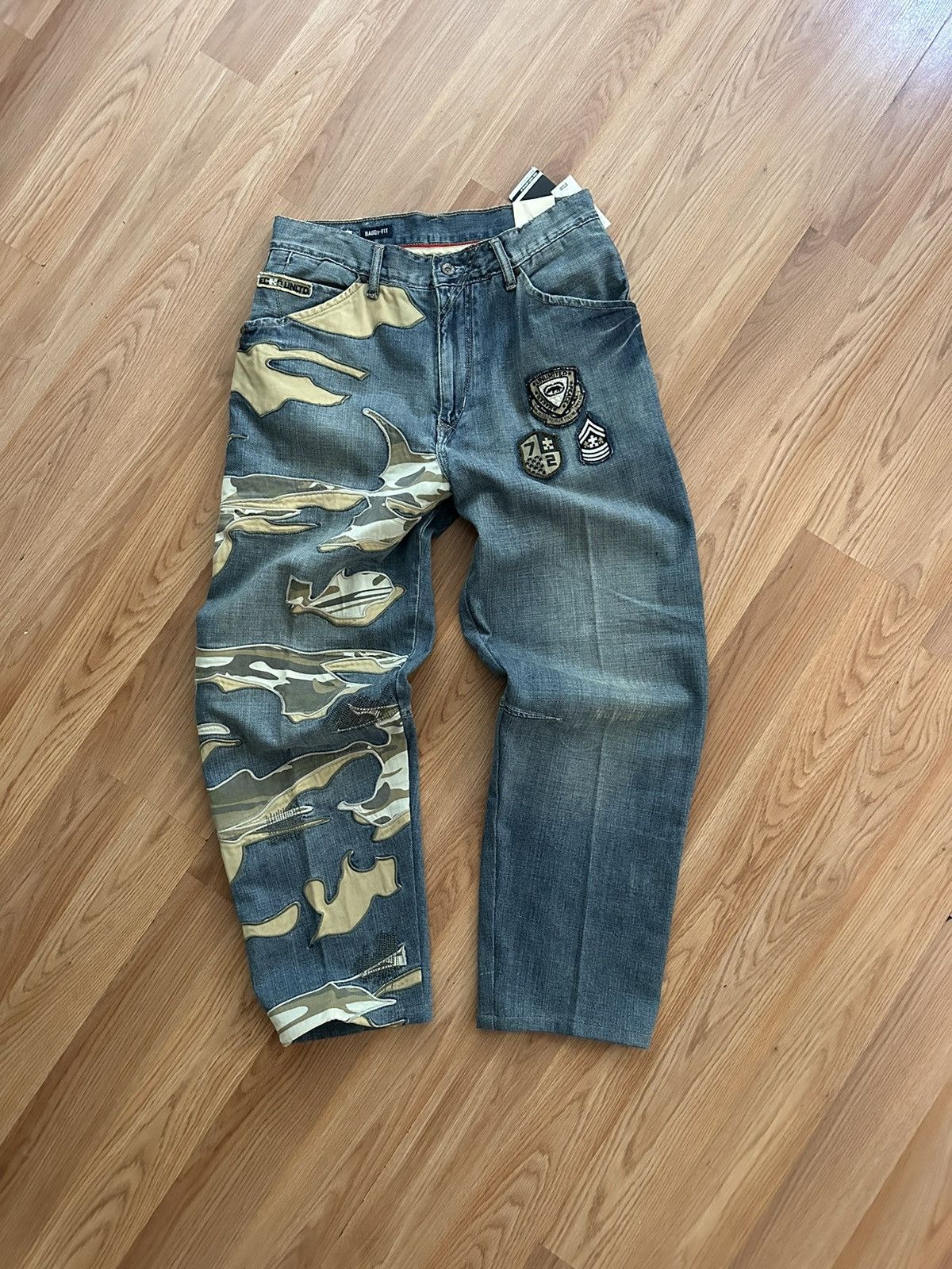 Ecko Unltd. × Vintage Crazy Vintage Y2K Ecko UNLTD Baggy Jeans Embroidered Skater Size US 32 / EU 48 - 1 Thumbnail