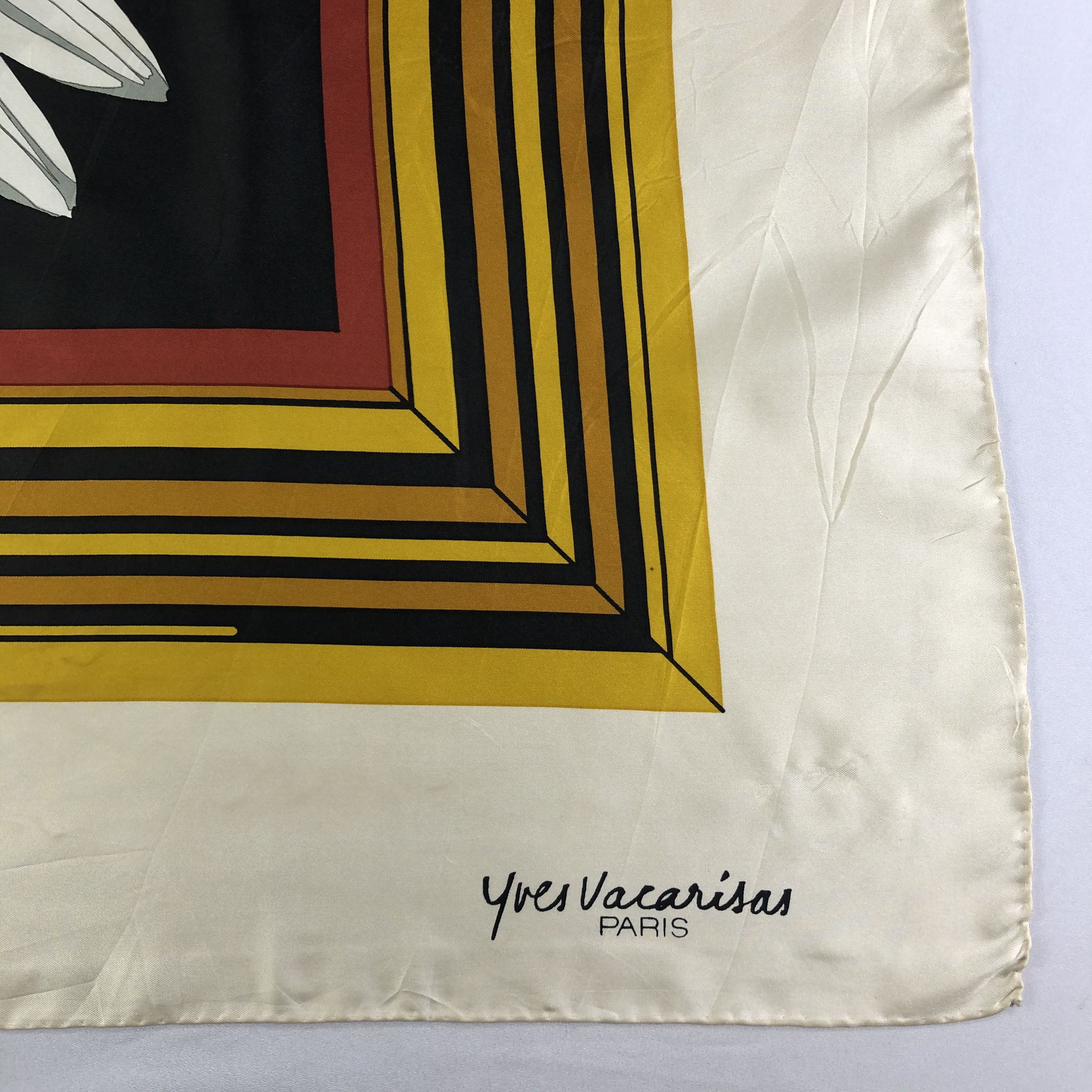 Vintage Vintage Yves Vacarisas Silk Scarf Size ONE SIZE - 3 Thumbnail