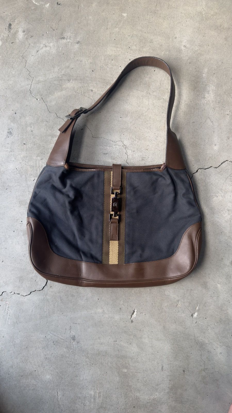 Gucci Gucci Black Web Jackie Shoulder Bag Size ONE SIZE - 2 Thumbnail