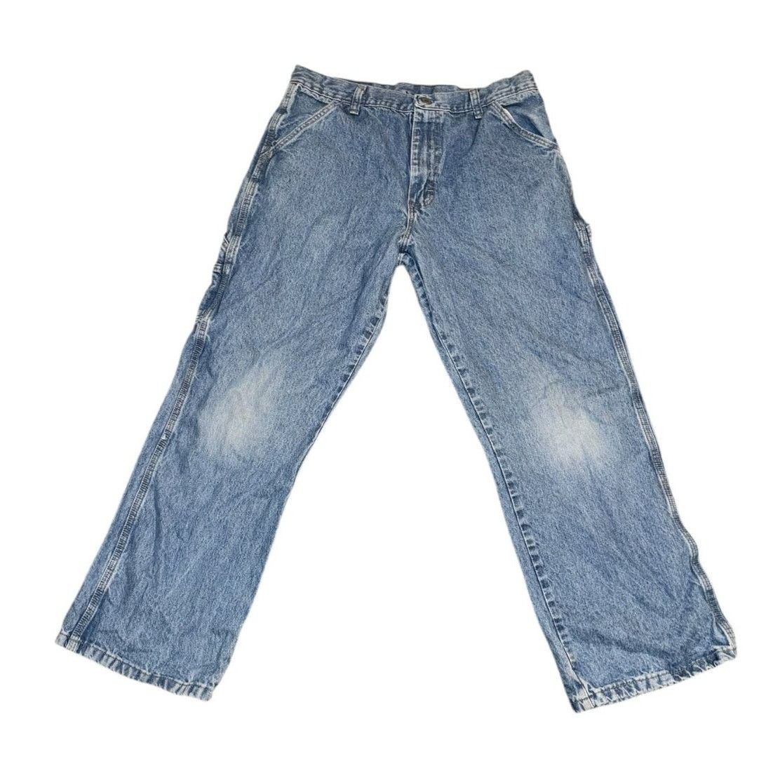Other Baggy Cargo Denim Jeans Adjust Waist Loose Grunge Wide 35" Size 35" - 3 Thumbnail