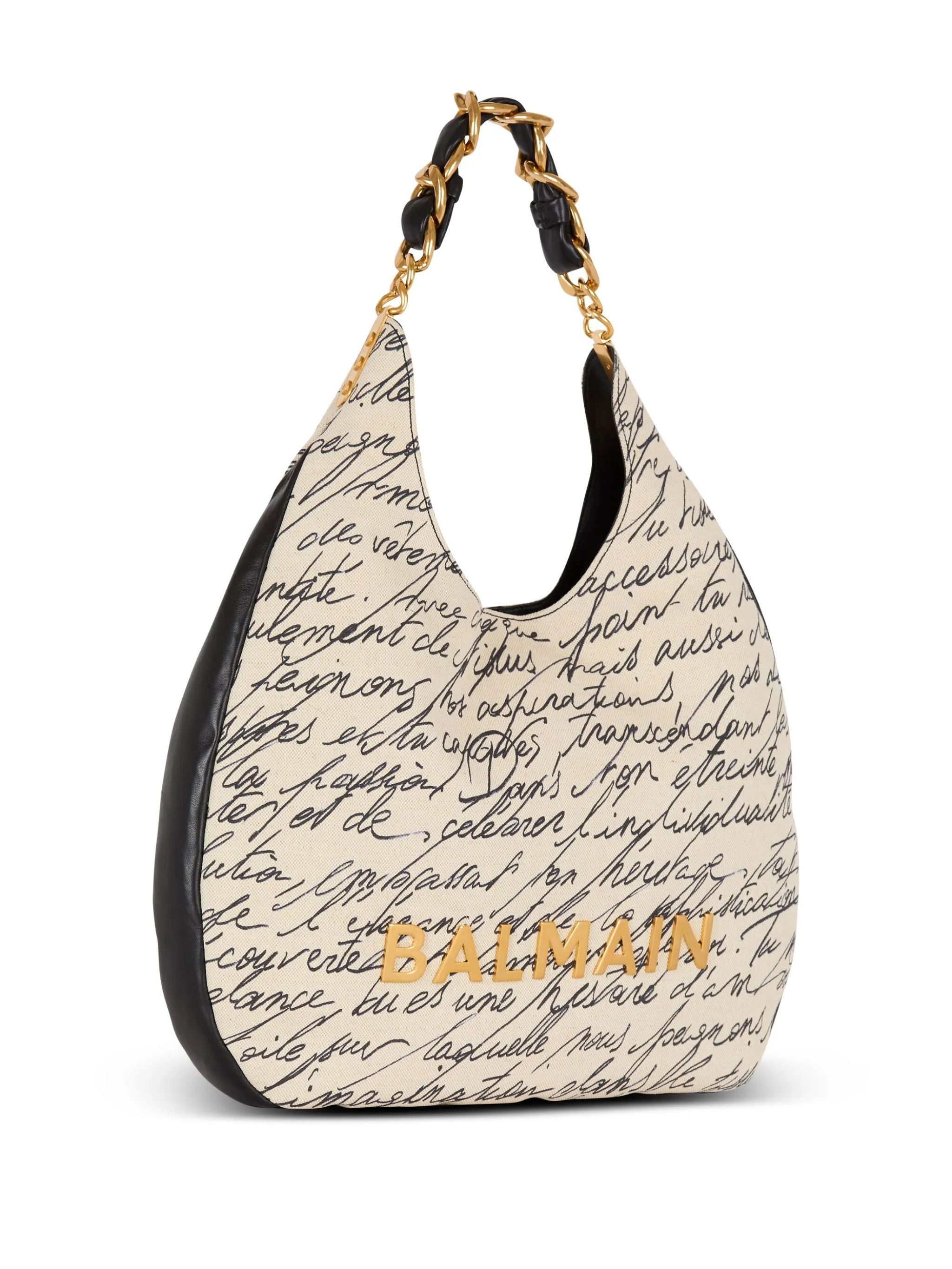 Balmain o1srvl11e1125 Size: OS / Soft Hobo Shoulder Bag White/Black Size ONE SIZE - 4 Thumbnail