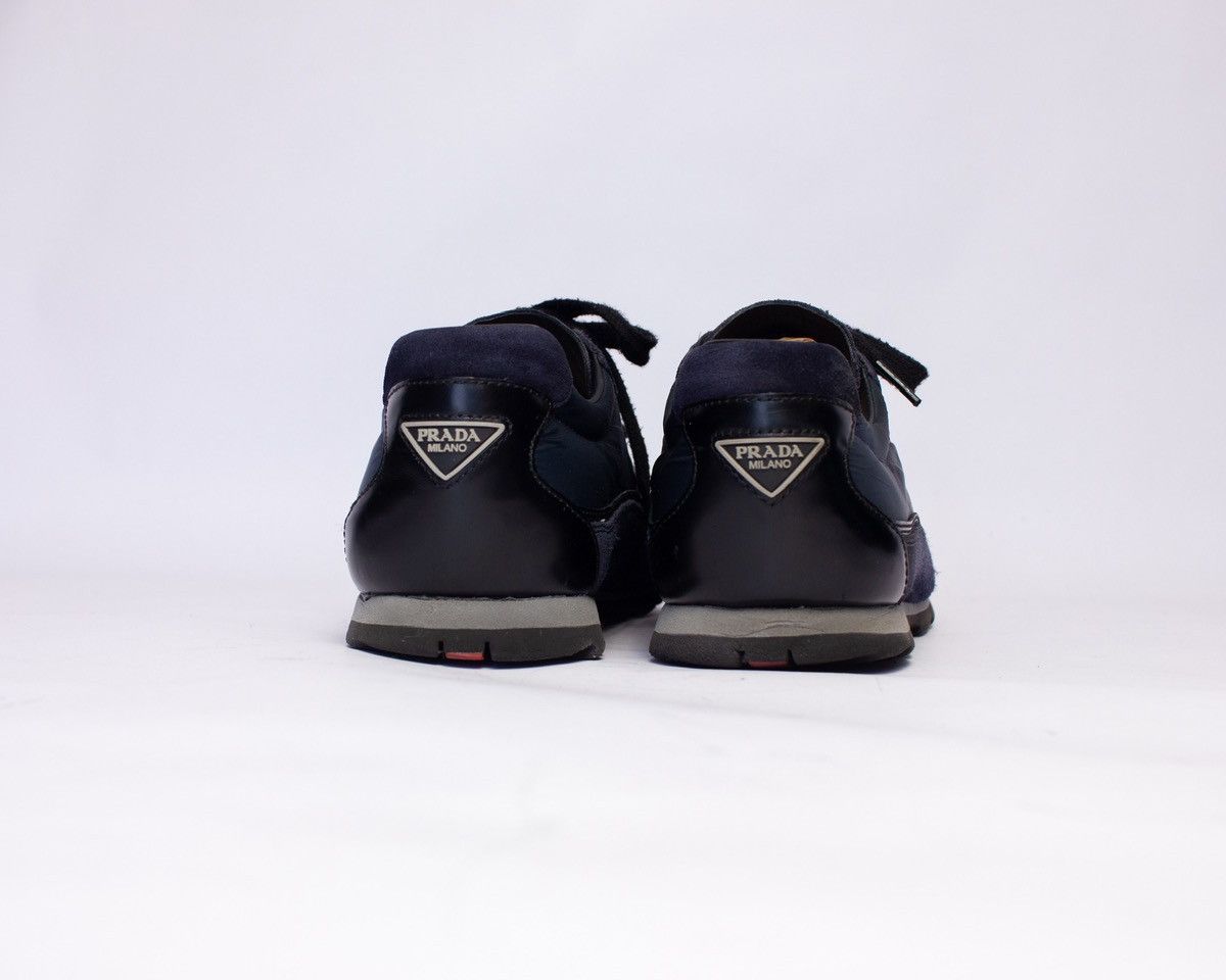 Prada 835$MRP Prada Sport Navy Blue Suede and Nylon Low Top Sneak Size US 8 / EU 41 - 7 Thumbnail