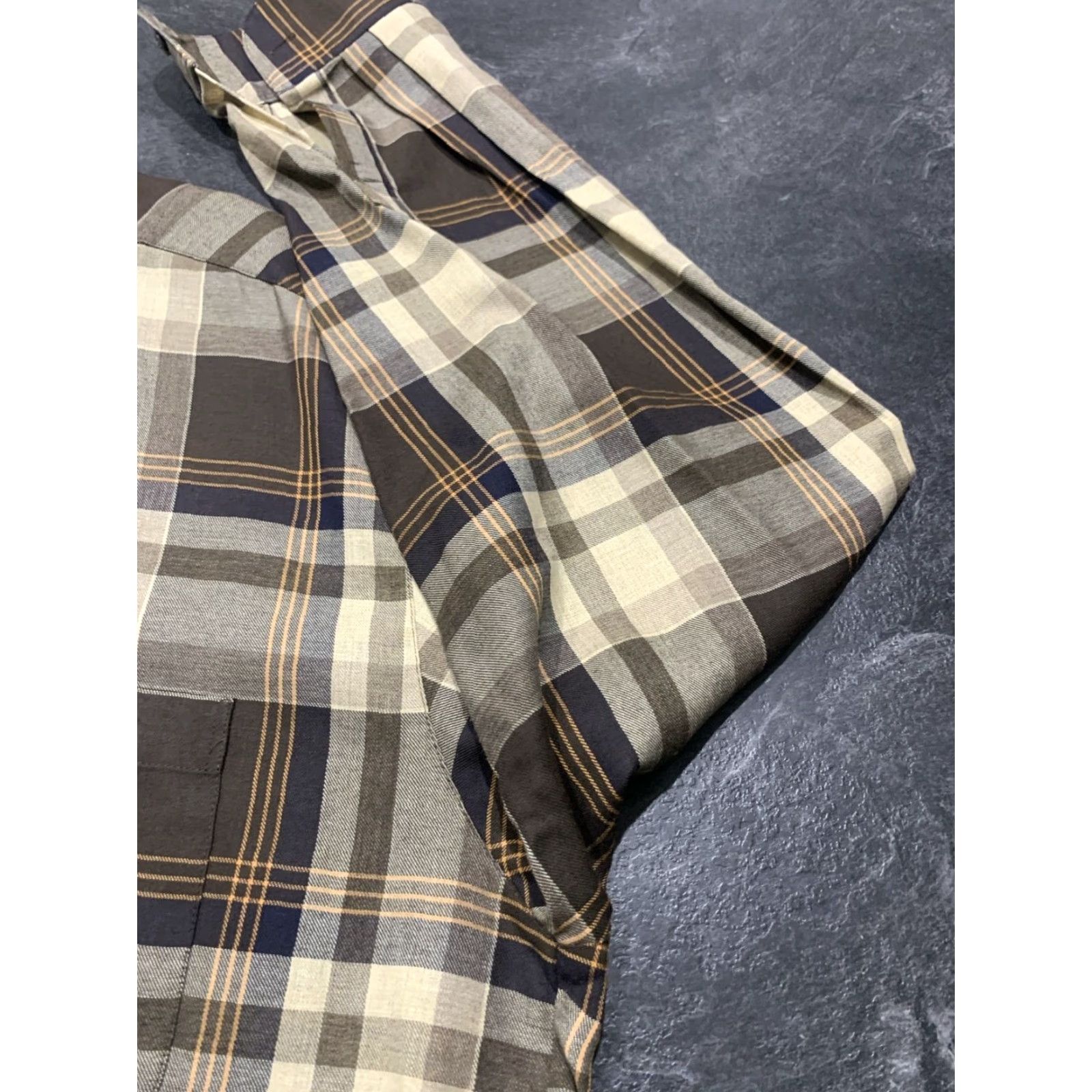 Vintage Haupt Men's Long Sleeve Button-Up Shirt XL Brown Beige Windowpane Plaid Casual Office Business Size US XL / EU 56 / 4 - 2 Thumbnail