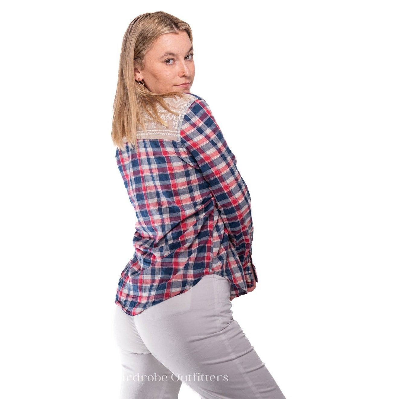 Aeropostale Vintage Y2k Aeropostale Plaid Lace Flannel Size S / US 4 / IT 40 - 4 Thumbnail