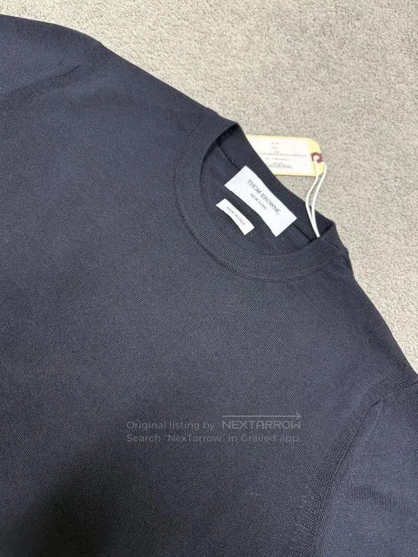 Thom Browne Thom Browne Black Wool Summer Short Sleeve Tee . Size XL / US 12-14 / IT 48-50 - 2 Thumbnail