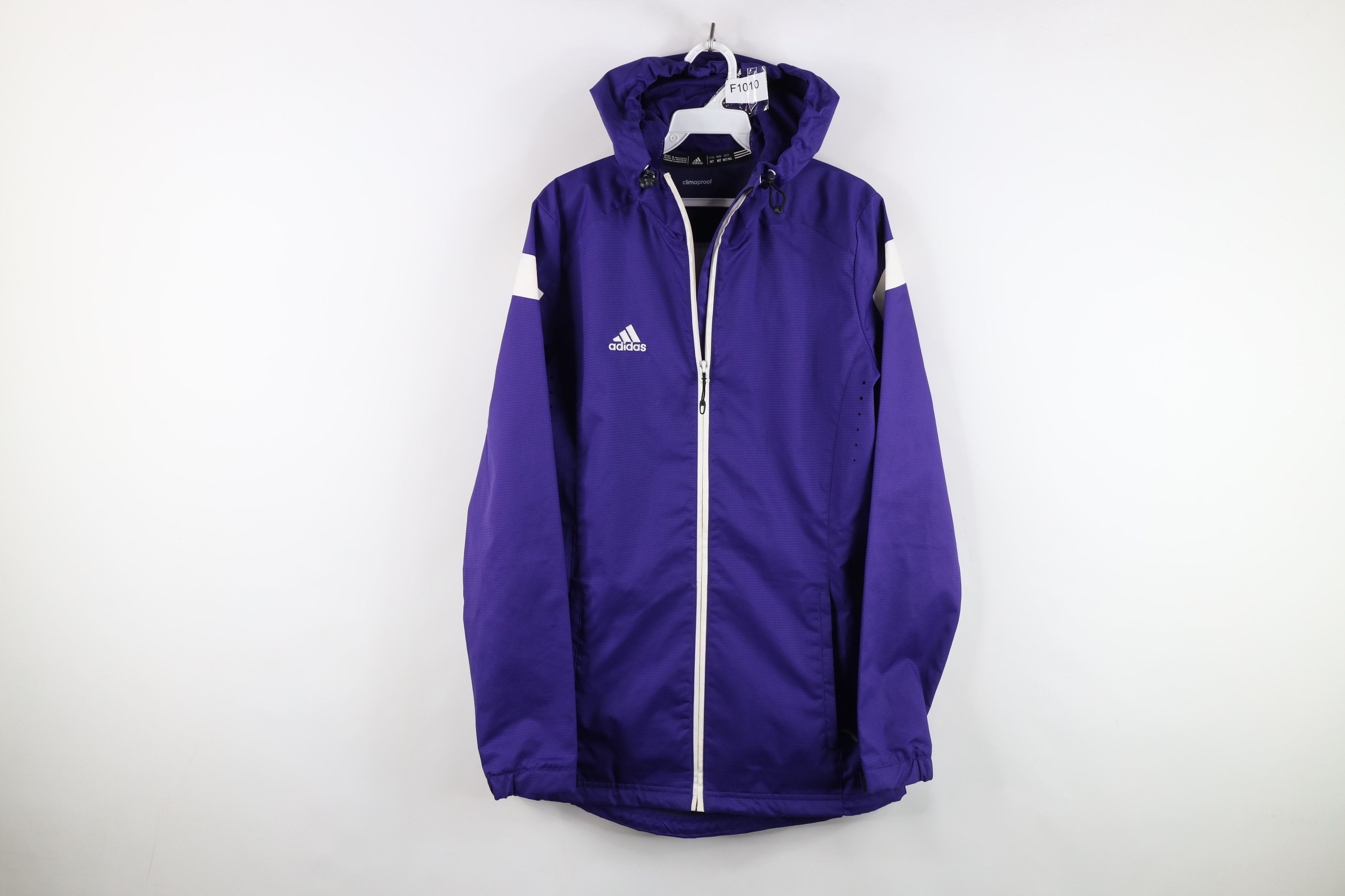 Adidas Vintage Adidas Spell Out Full Zip Hooded Jacket Purple White Size M / US 6-8 / IT 42-44 - 1 Thumbnail