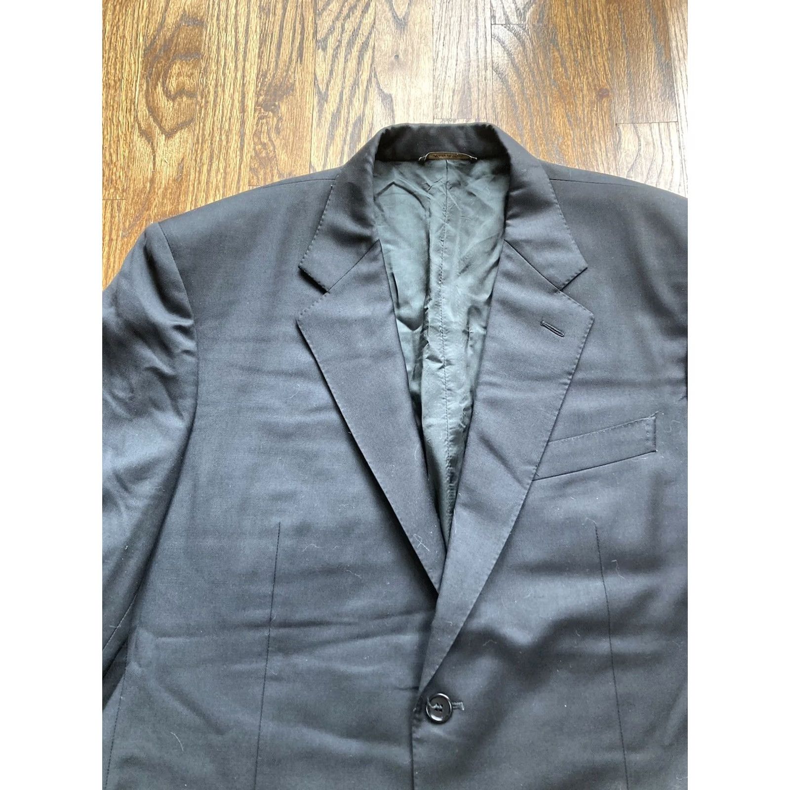 Loro Piana Luca diMarco Blazer Mens 46R Wool Black Notch Lapel 2 Button Single-Breasted Tailored 120s Italy Size 46R - 4 Thumbnail