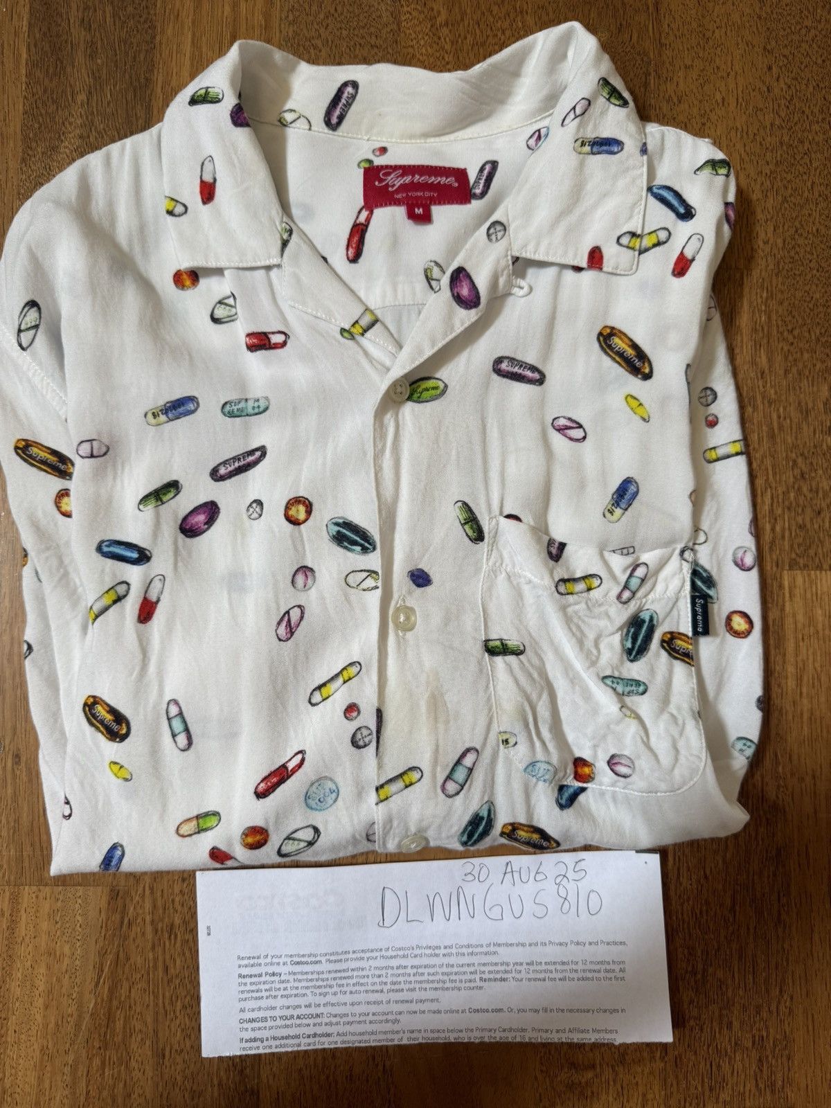 Supreme 2017 Pills Rayon Button Up Shirt