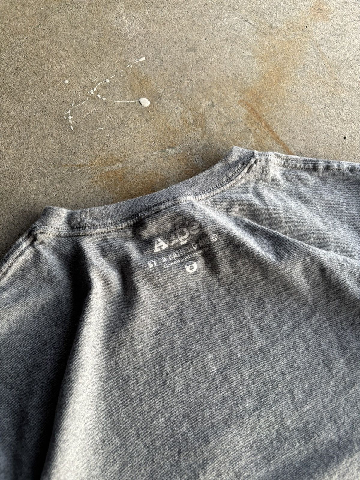 Aape Crazy Bape Grey Boxy Aape Row Grunge Y2K Style Longsleeve Size US L / EU 52-54 / 3 - 9 Thumbnail
