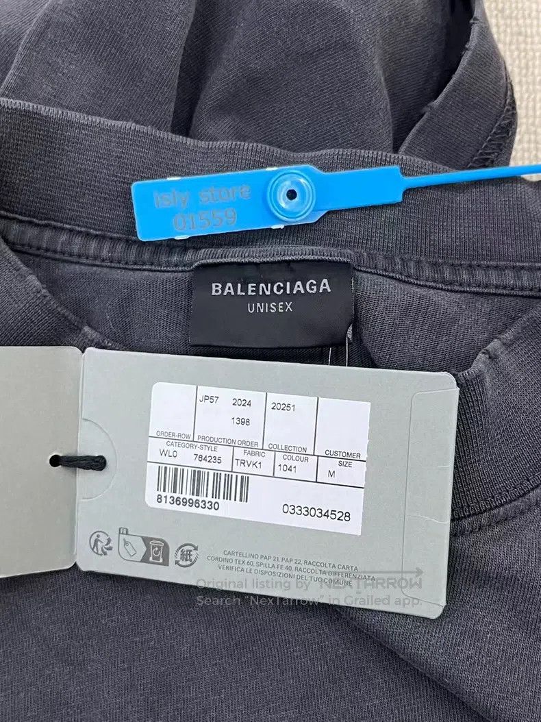 Balenciaga Balenciaga Logo T-shirt with round neck and off-shoulder s Size US M / EU 48-50 / 2 - 5 Thumbnail