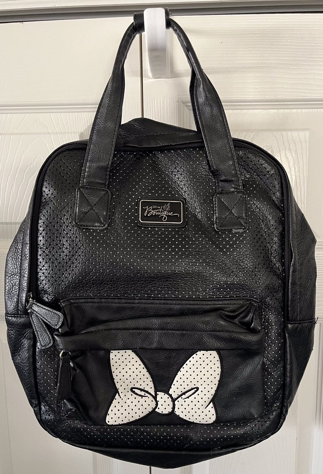 Disney Disney Boutique Black Backpack Minnie Mouse Bow faux leather Size ONE SIZE - 6 Thumbnail