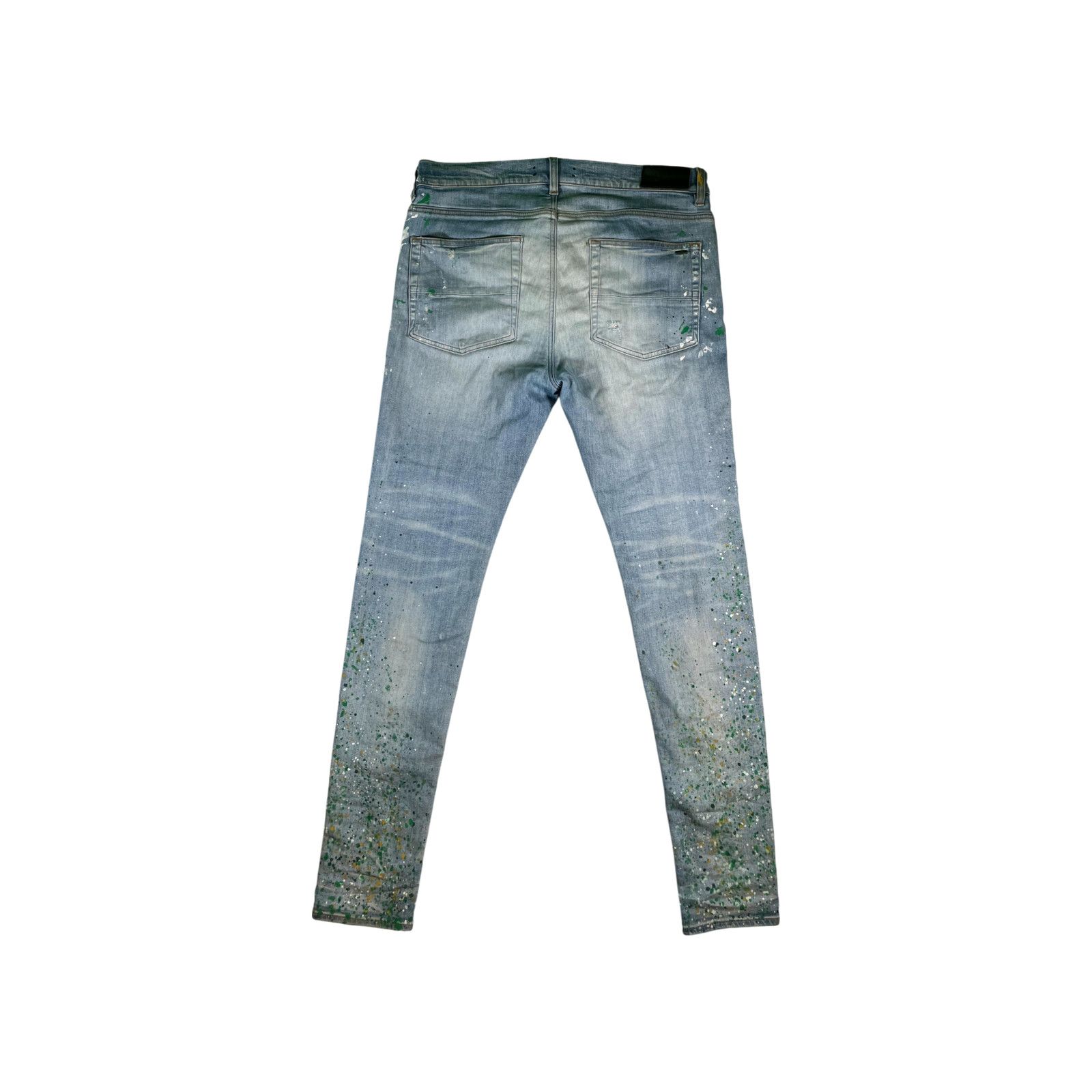 Amiri Amiri Splatter Light Wash, Green & Yellow Jeans Size US 36 / EU 52 - 2 Thumbnail