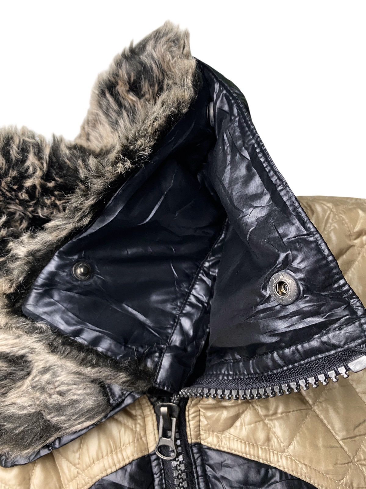 If Six Was Nine 2000's H.C.M Homme Fur Puffer Zip Jacket Size US L / EU 52-54 / 3 - 9 Thumbnail