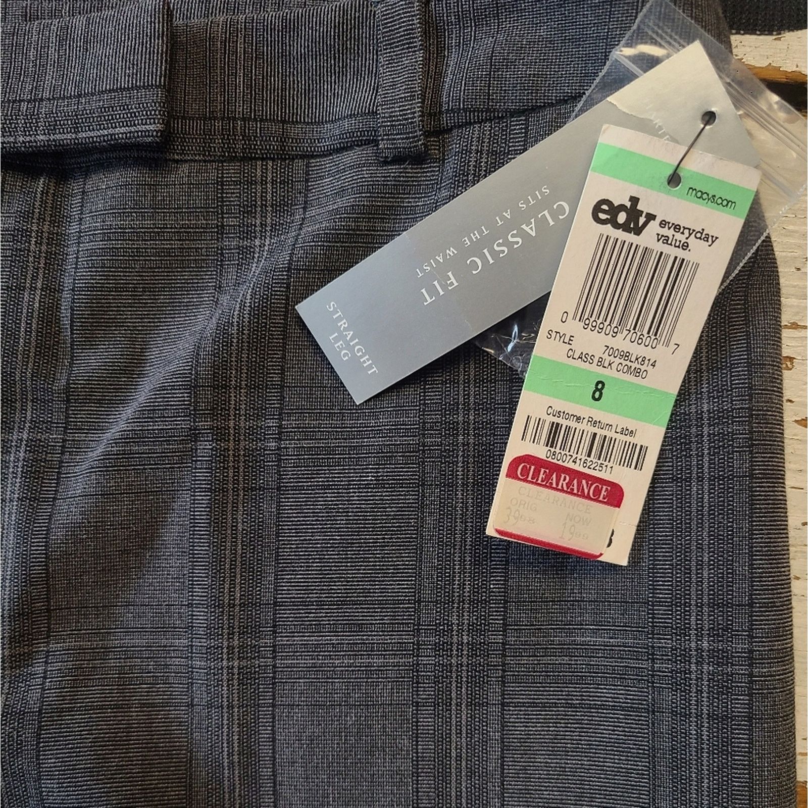 Other NEW women's 8 black dark gray plaid dressy pants Size 30" / US 8 / IT 44 - 4 Thumbnail