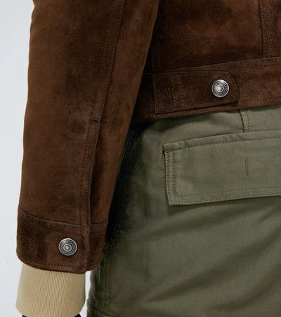 Tom Ford 8350USD Shearling-Trimmed Suede Trucker Jacket - Brown Size US L / EU 52-54 / 3 - 10 Thumbnail