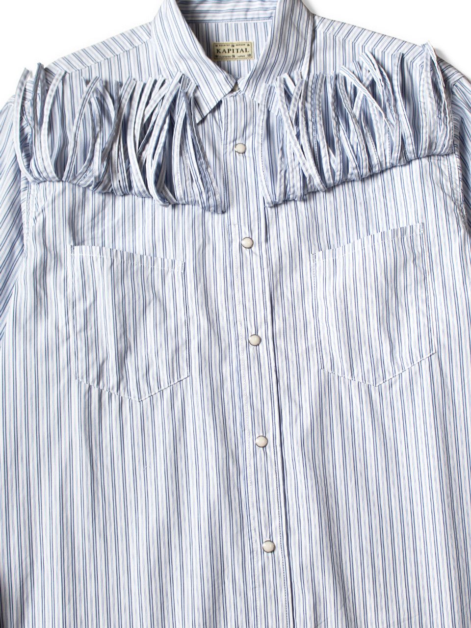 Kapital [3] Cotton Fringe Husky Western Shirt in Stripe Size US L / EU 52-54 / 3 - 12 Thumbnail