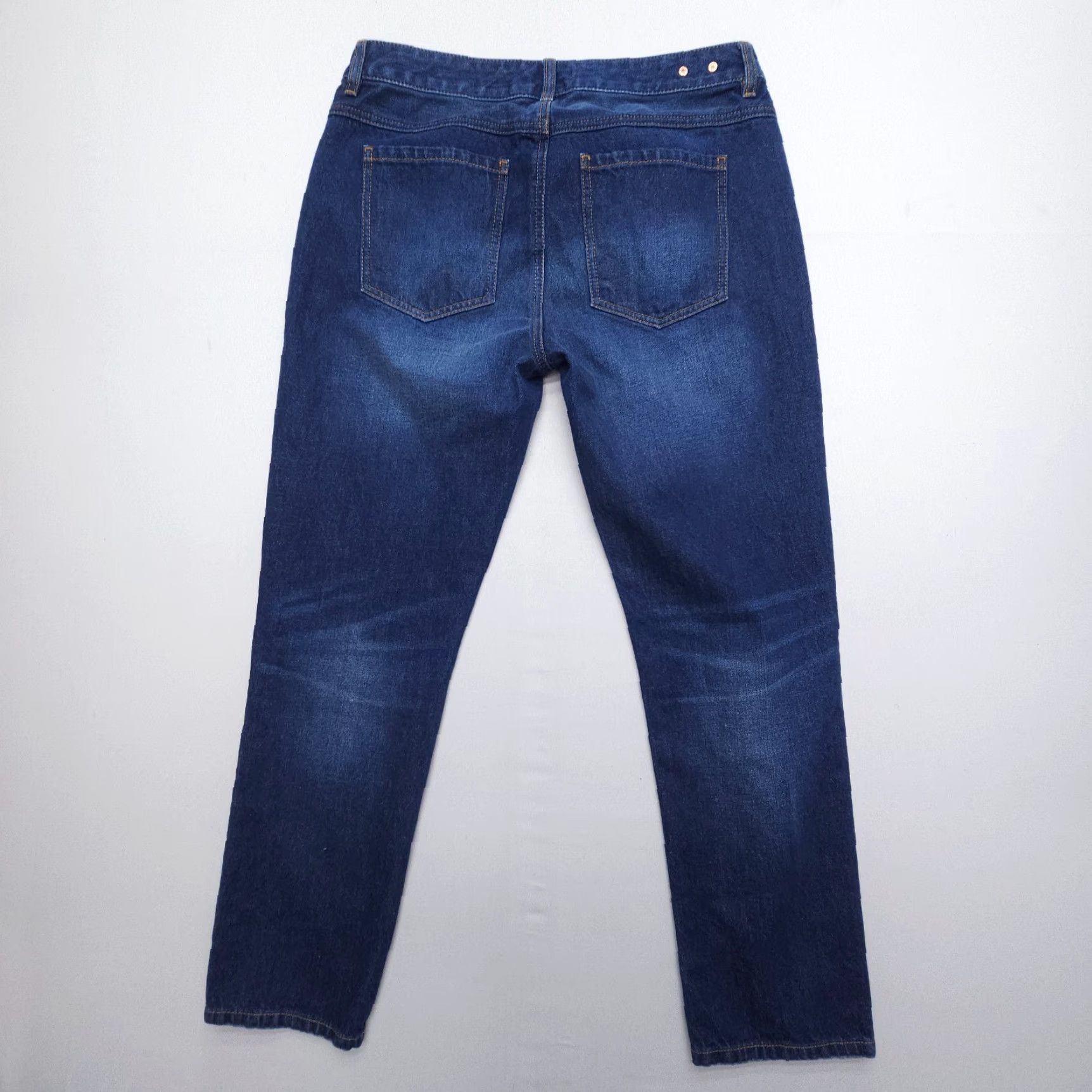 Vintage Cabi Malibu Jeans Womens 8 Dark Distressed Mid Rise Denim 100% Cotton Blue Size 30" / US 8 / IT 44 - 2 Thumbnail